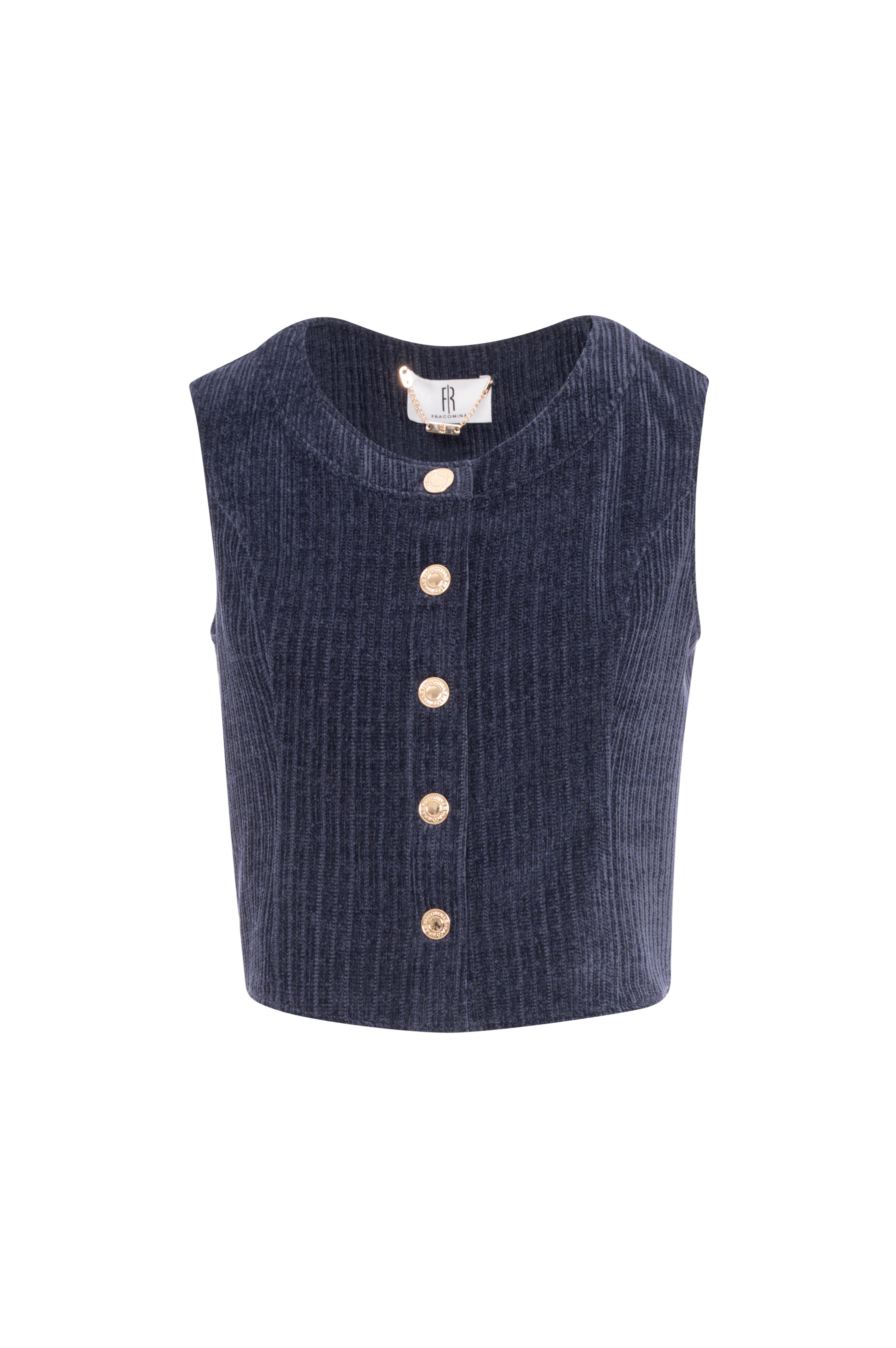 Gilet regular fit made in velvet Fracomina FR26WJ5012W59601-K60-1