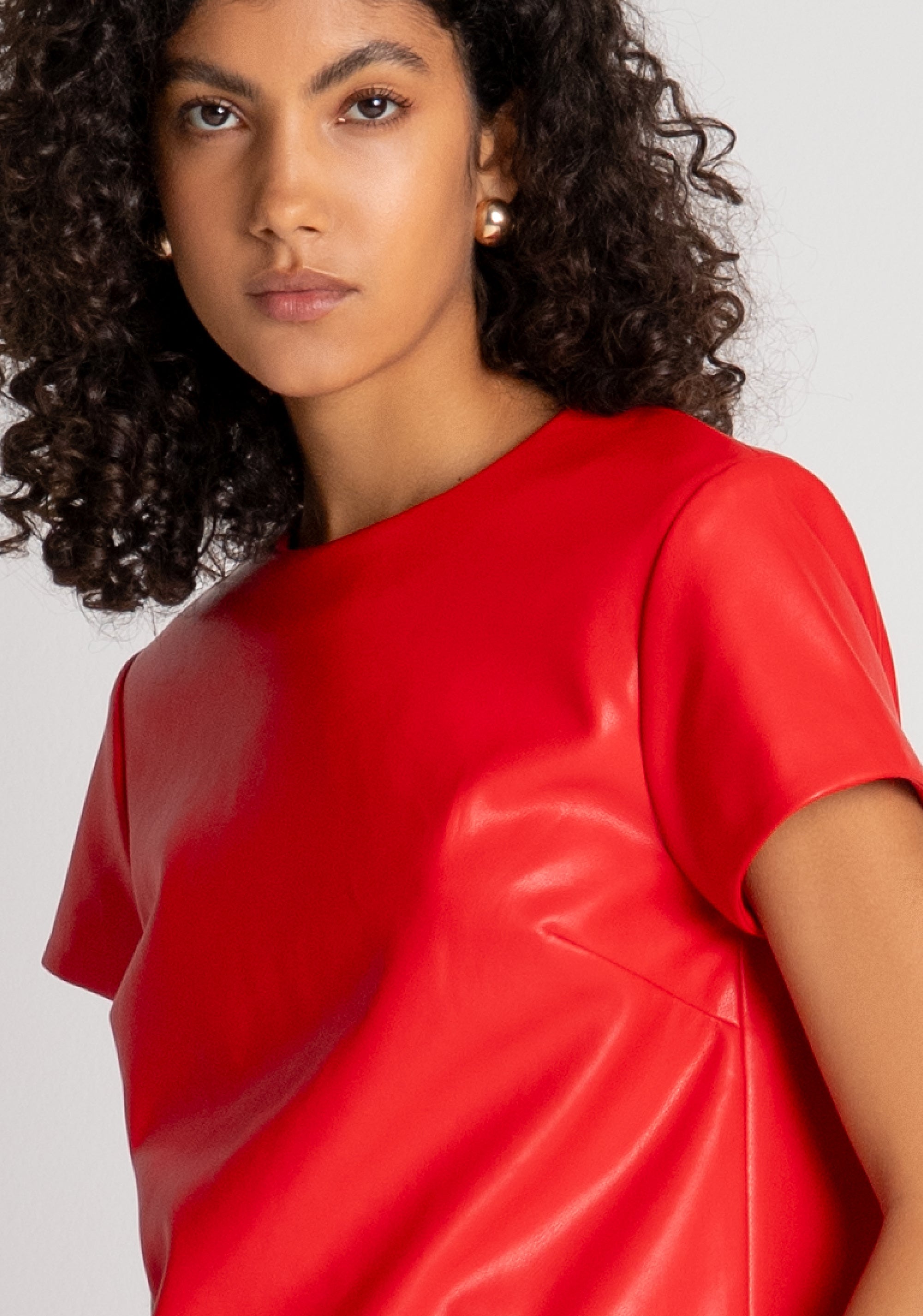 Top cropped made in fake leather Fracomina FR26WT1001P41101-3