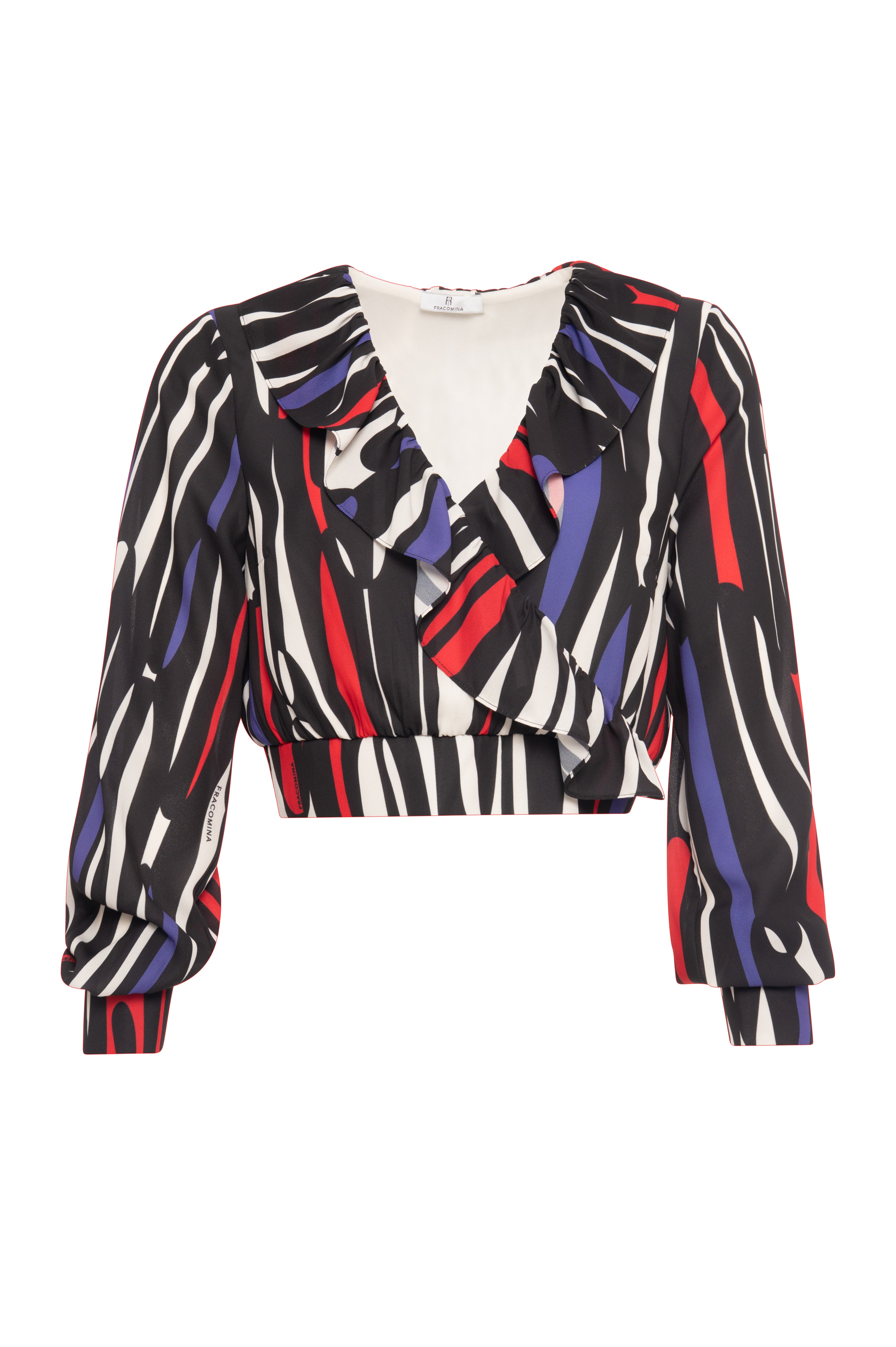 Blouse cropped with conceptual pattern Fracomina FR26WT1007W412J4-K37-1