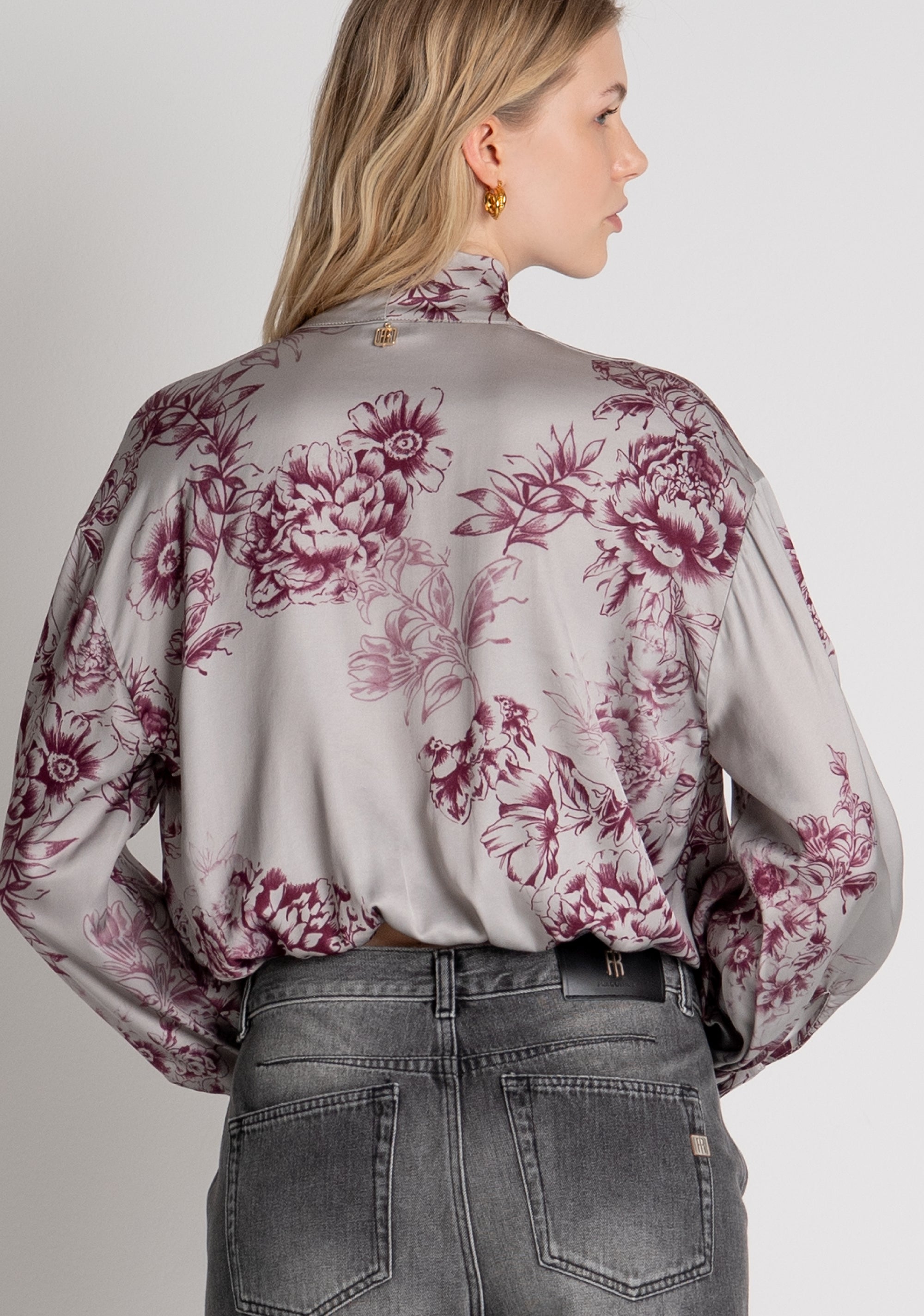 Blouse cropped with flowery pattern Fracomina FR26WT1024W583K2-179-4