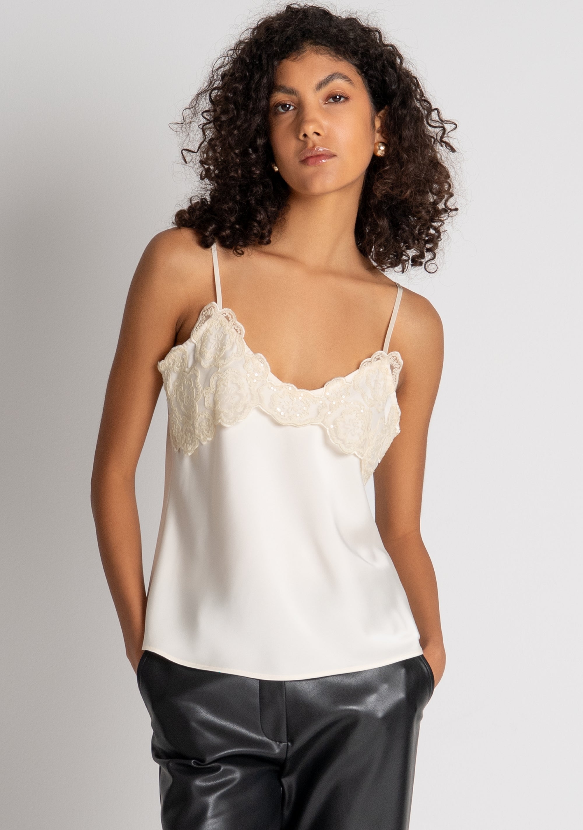 Tank top made in satin Fracomina FR26WT2012W41101-108-2