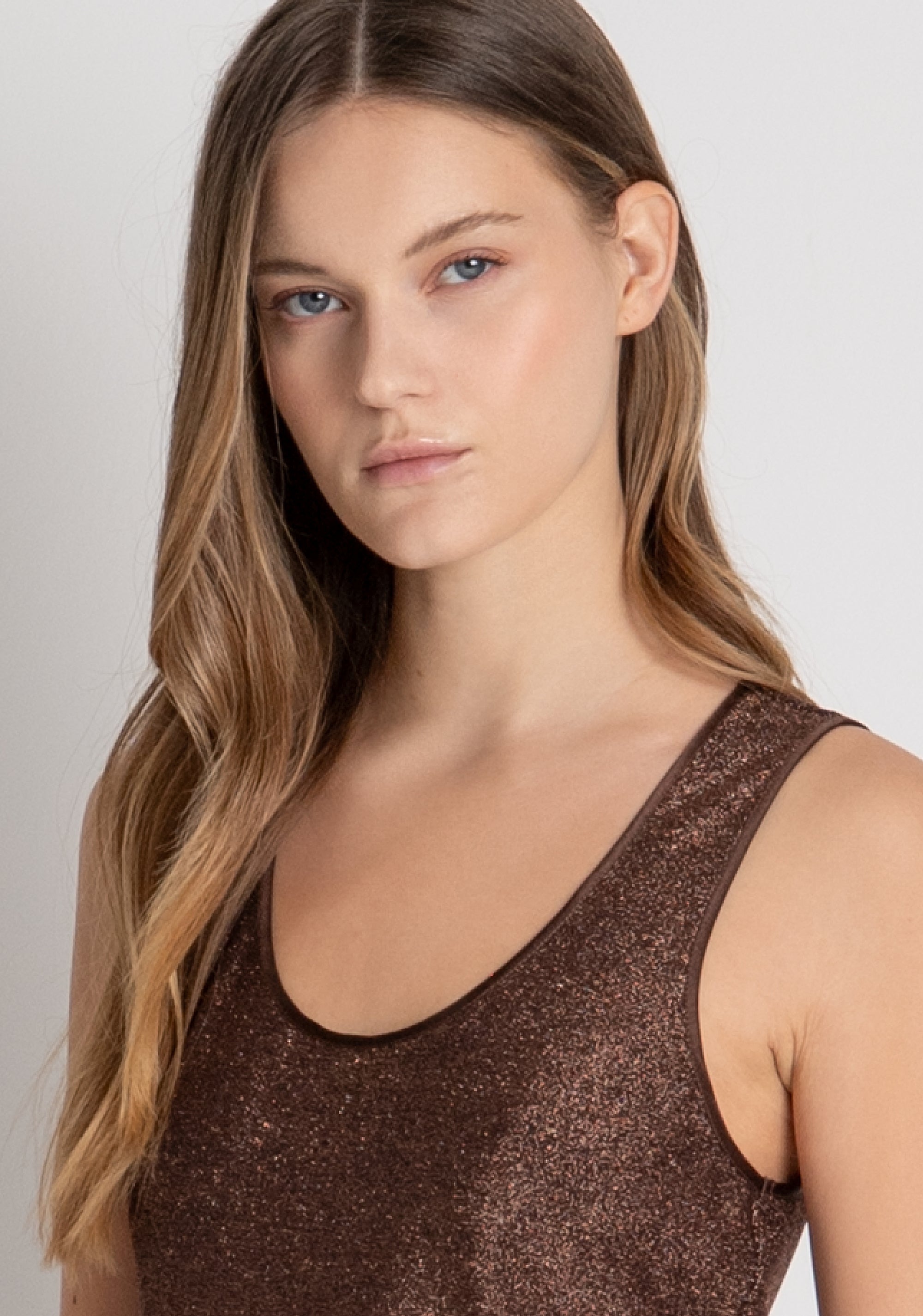 Tank top slim fit with lurex Fracomina FR26WT2021J453Q7-M60-3