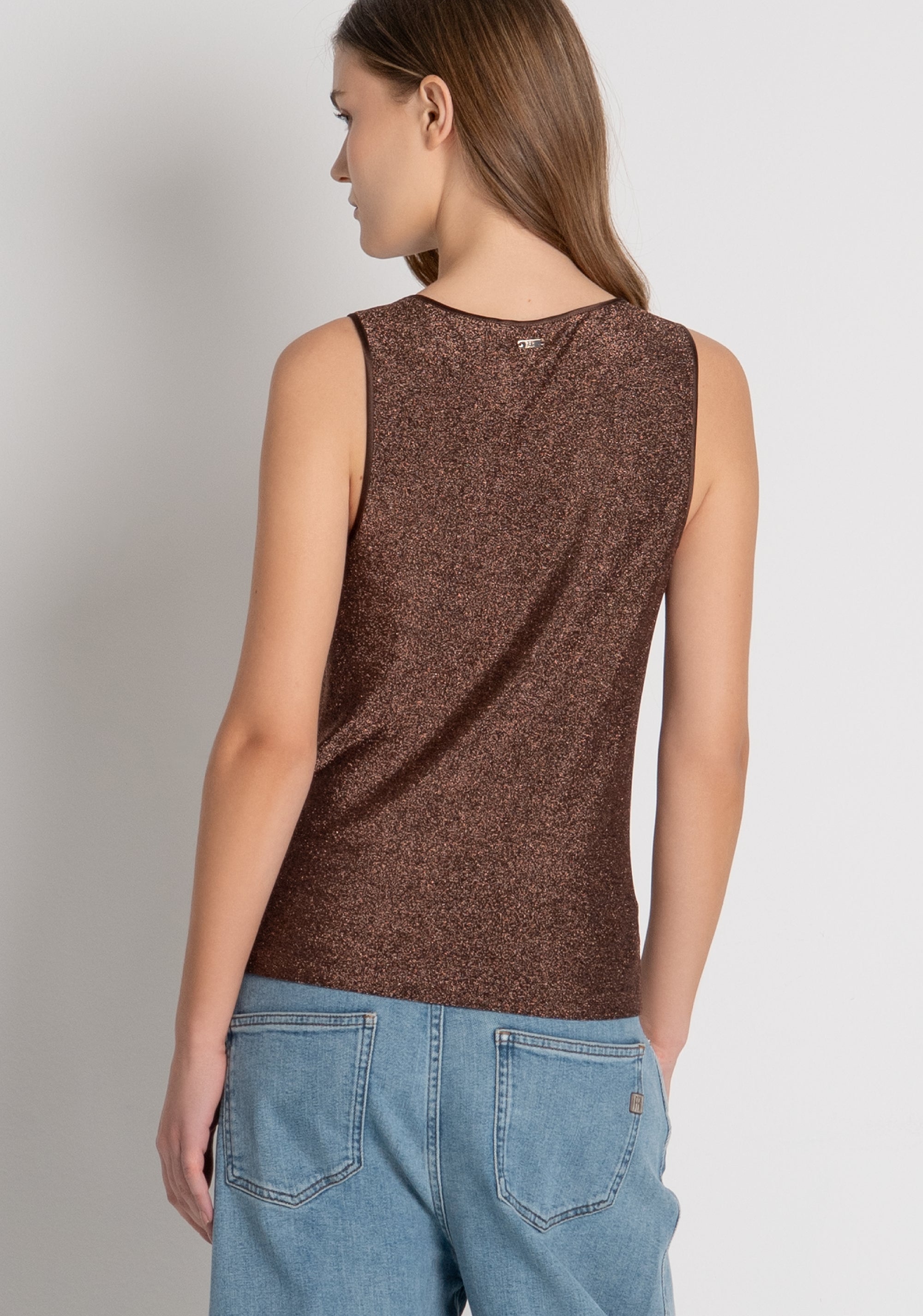 Tank top slim fit with lurex Fracomina FR26WT2021J453Q7-M60-4