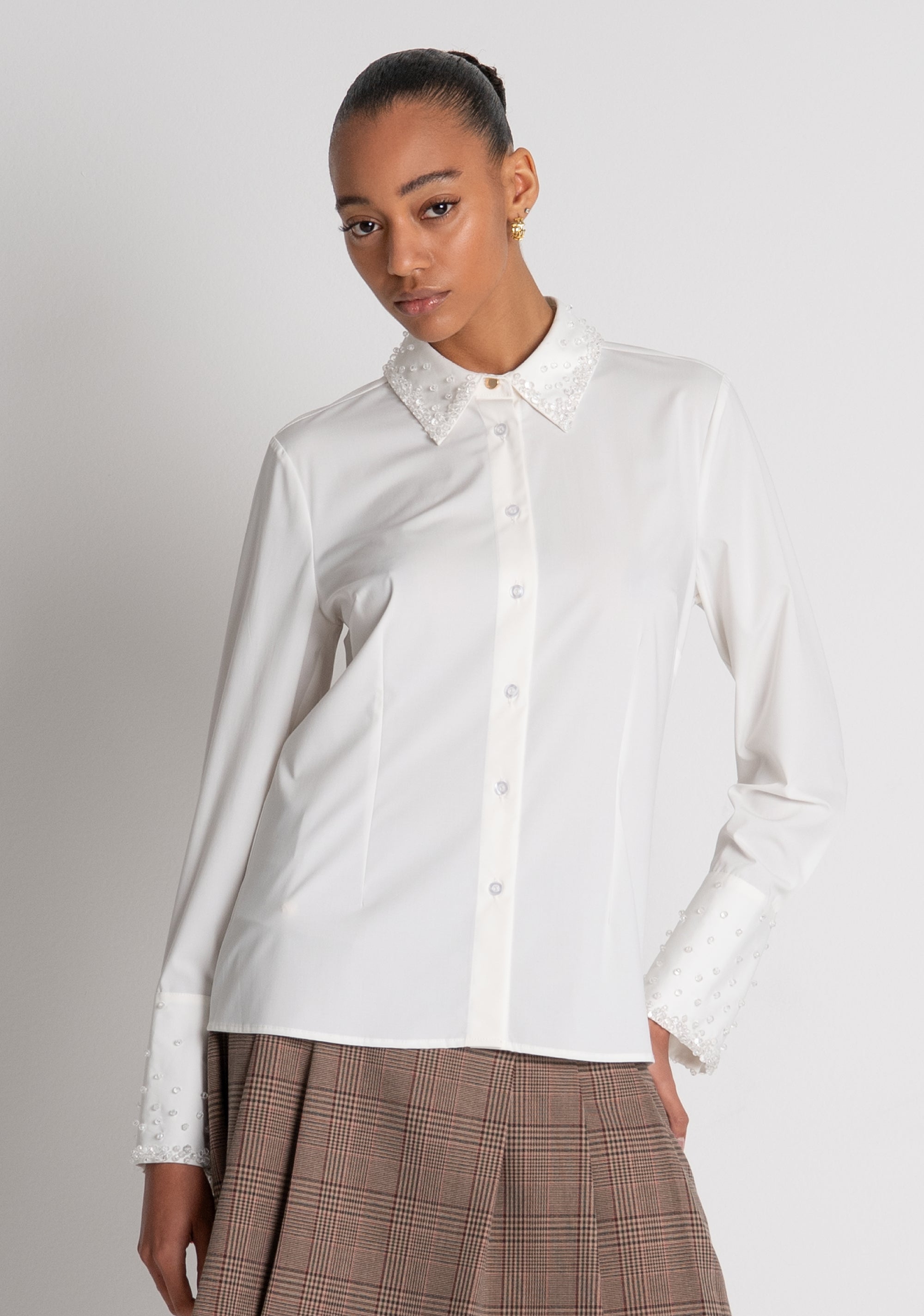 Shirt slim fit with shiny applications Fracomina FR26WT6006W58401-108-2
