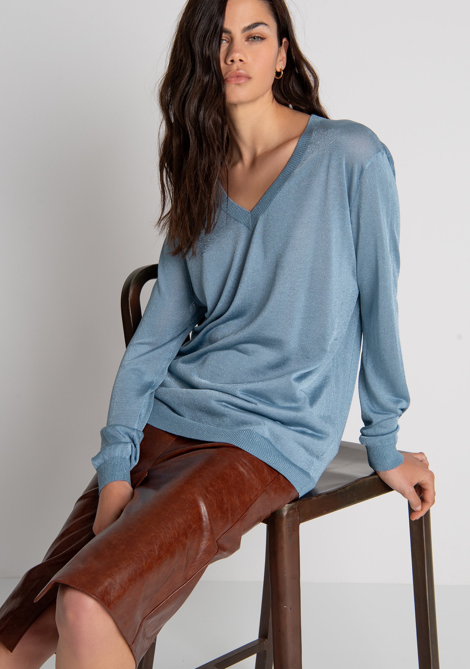 Knitwear regular fit with lurex Fracomina FR26WT7011K490Q7