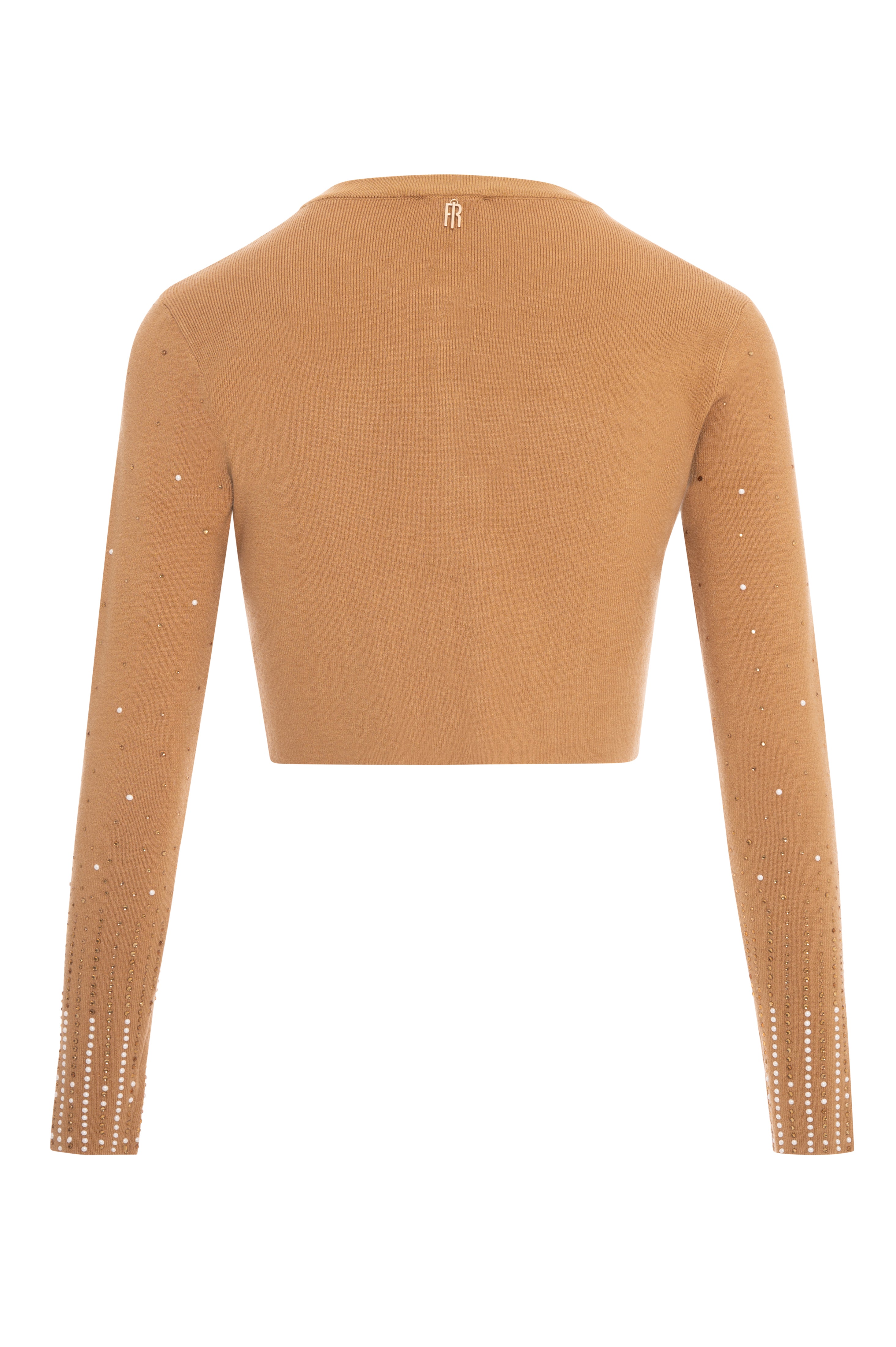 Knitted cardigan slim fit, cropped, with jewelry application Fracomina FR26WT8006K506R9-K45-2