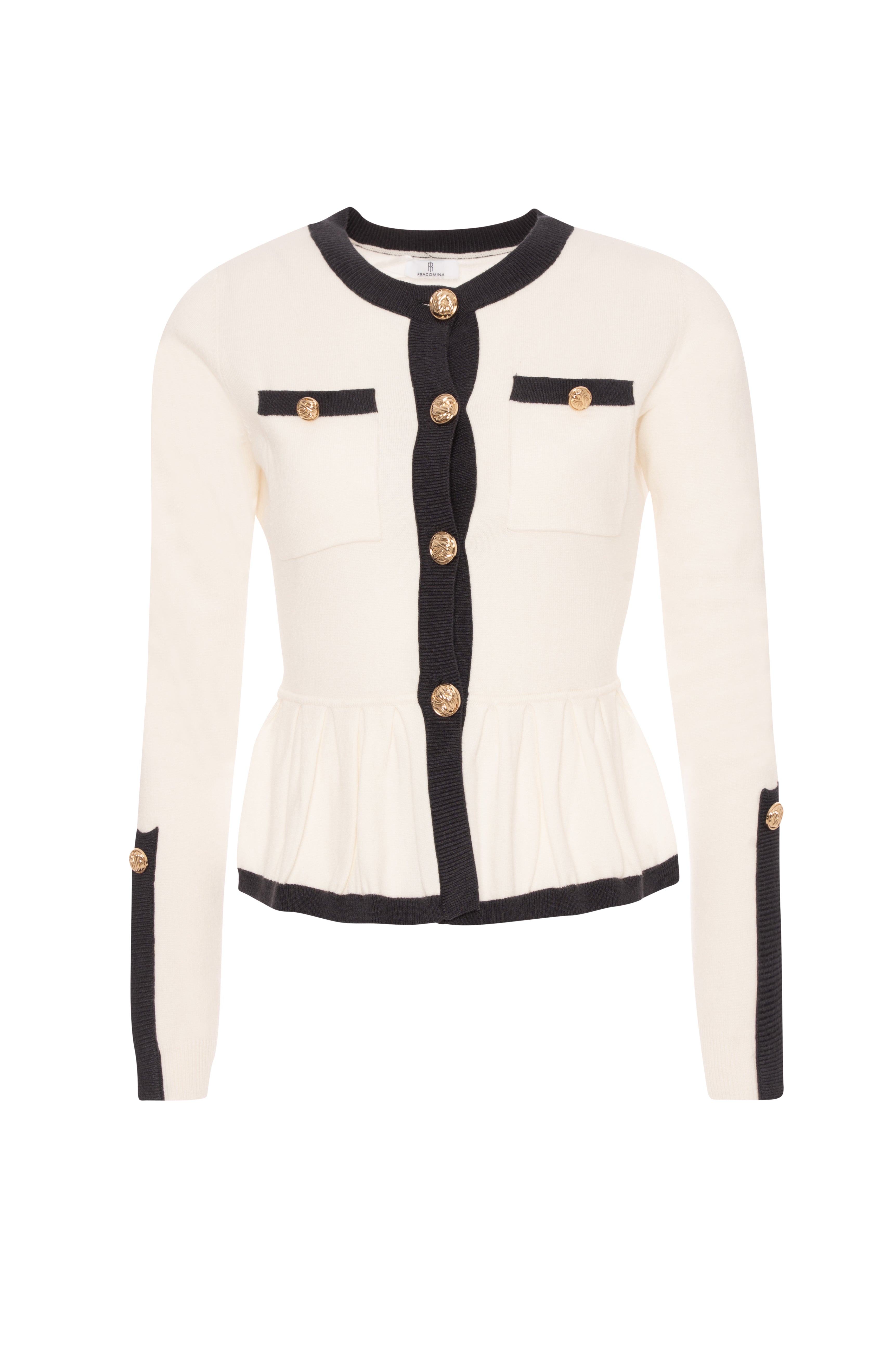 Knitted cardigan slim fit double colour Fracomina FR26WT8017K50401-KG8-1