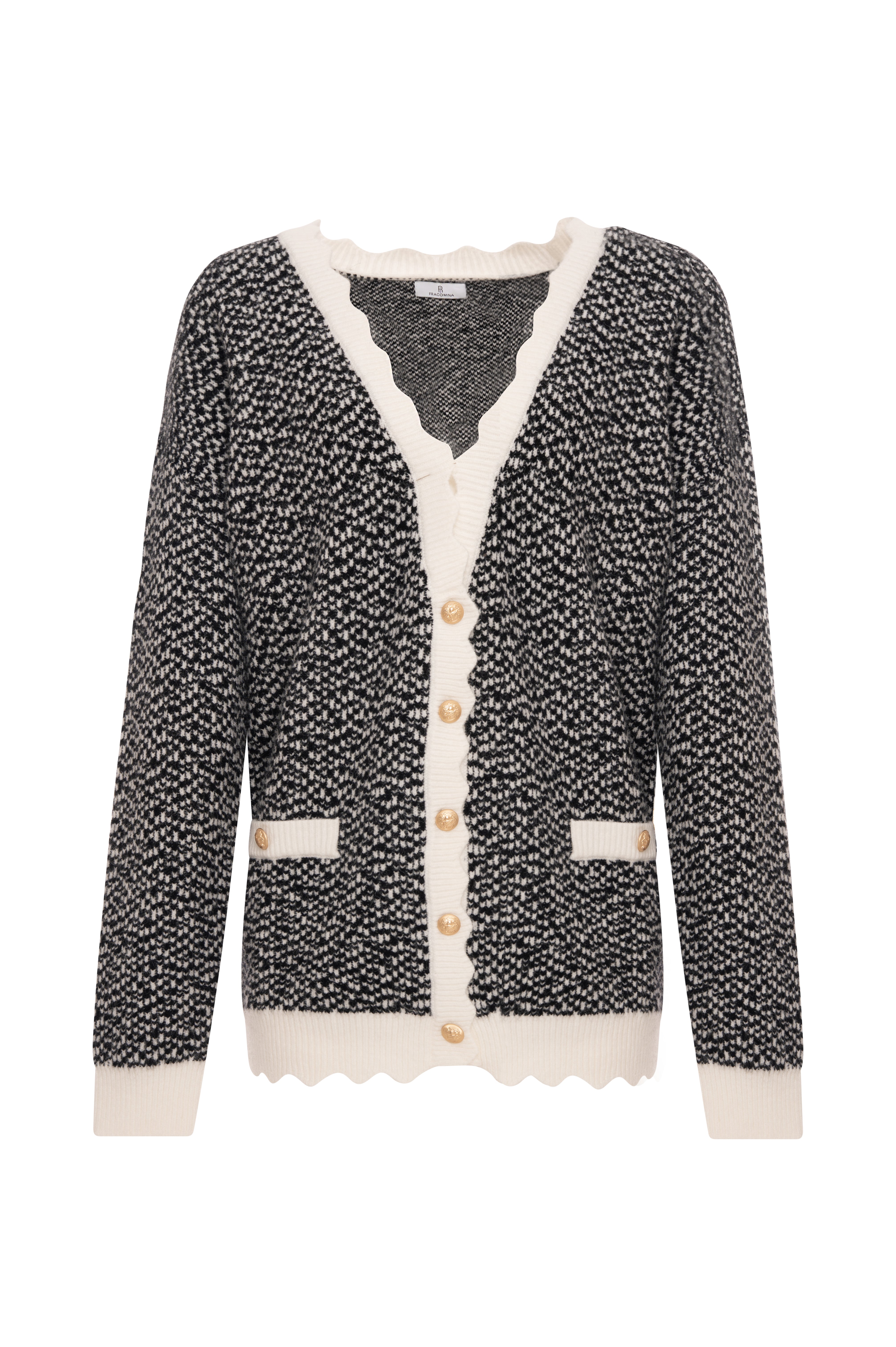 Knitted cardigan over fit with V-neck drop Fracomina FR26WT8018K460F8-K93-1