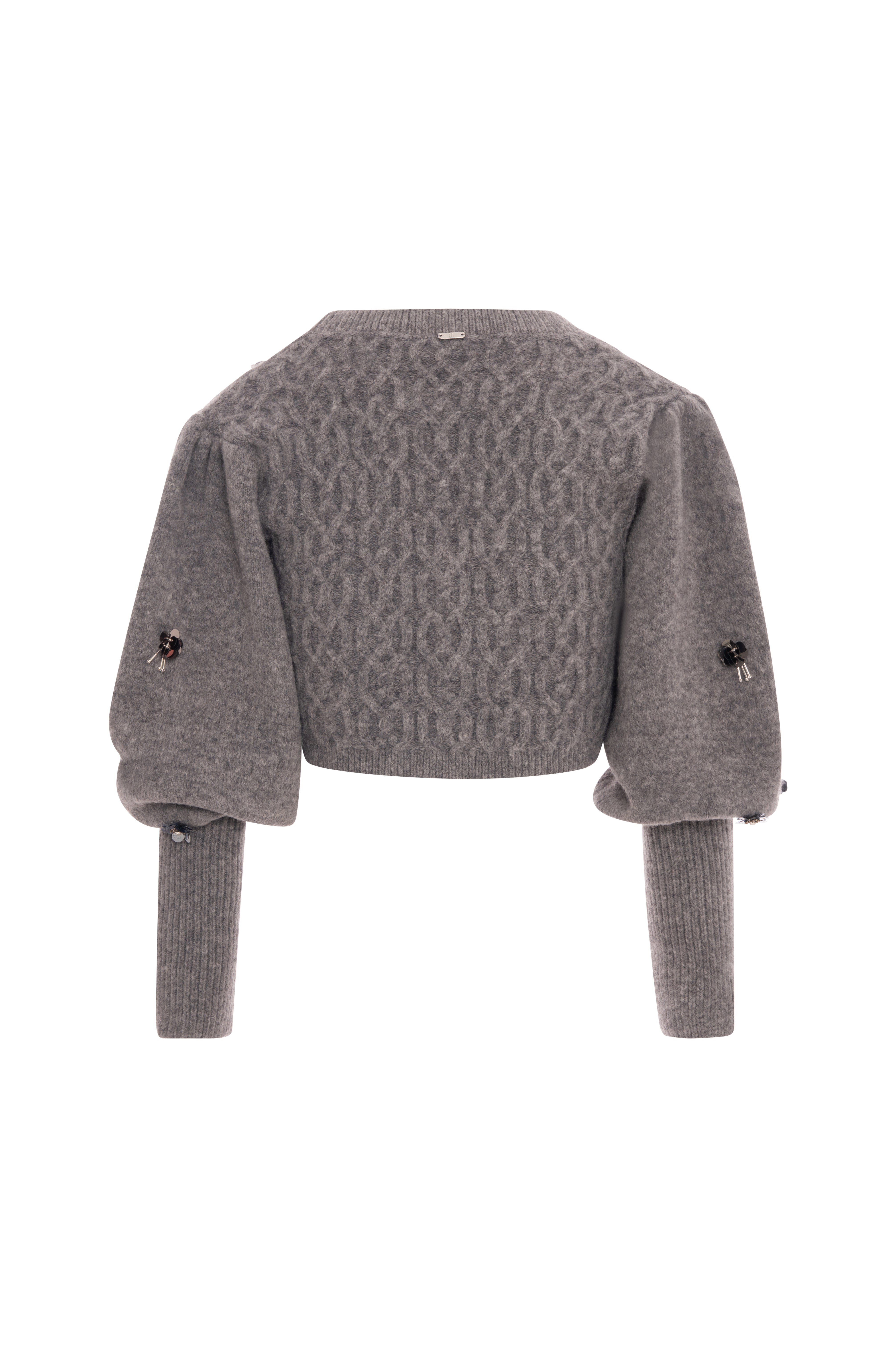 Knitted cardigan cropped with cable stitch Fracomina FR26WT8029K463R9-KE9-2