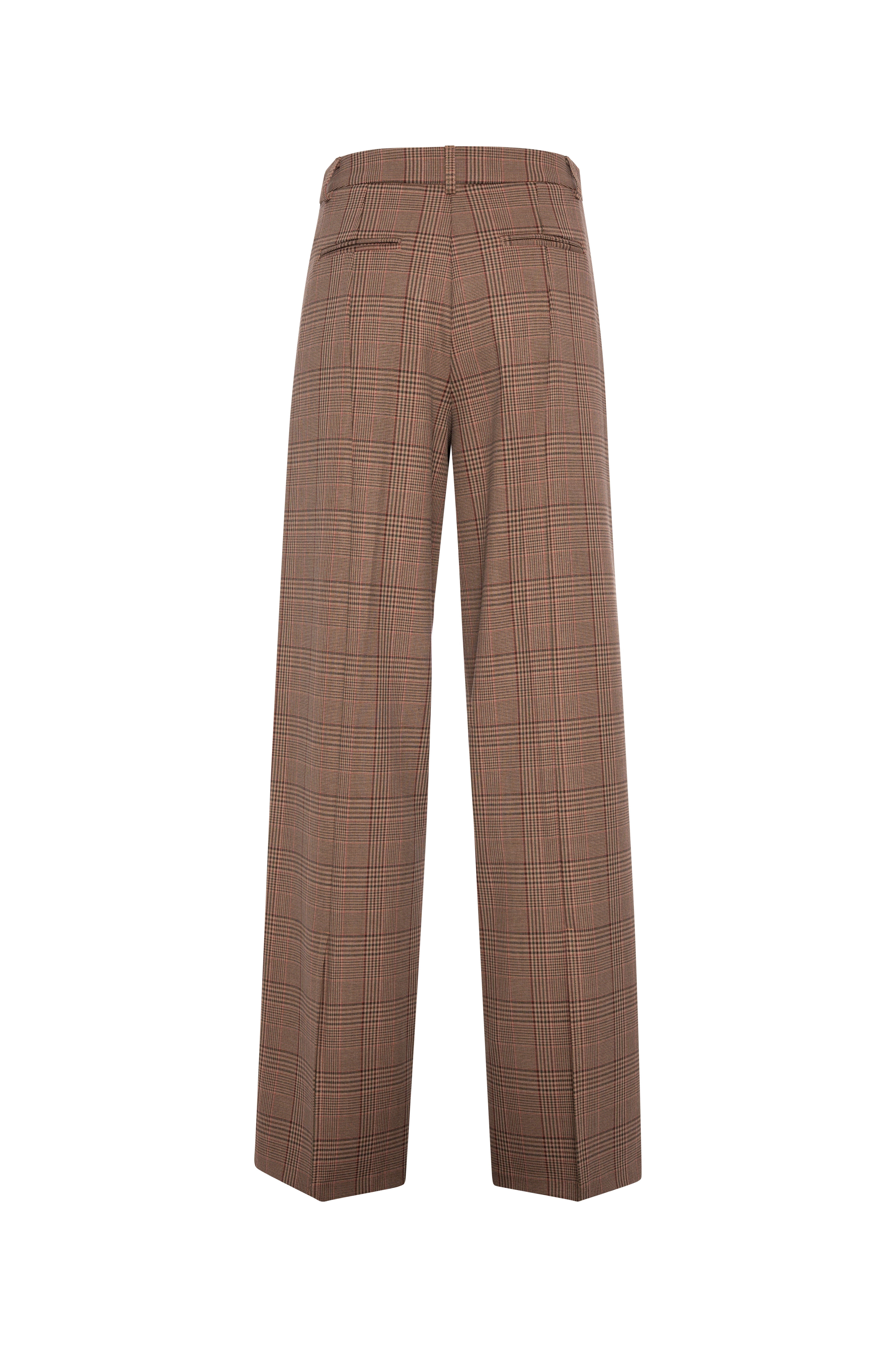 Pant straight line made in Prince of Wales fabric Fracomina FR26WV2005W57595-K37-2