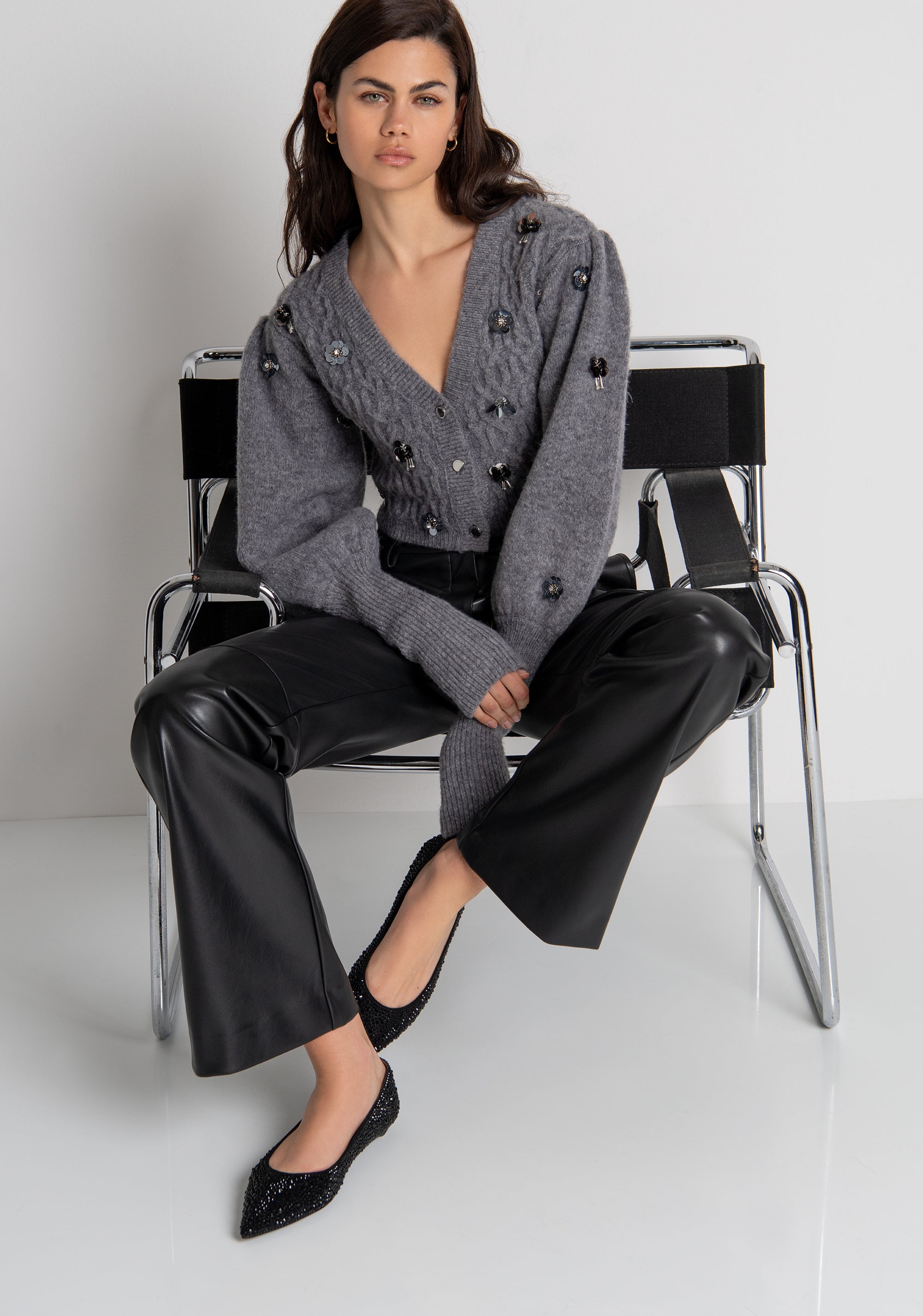 Pant regular fit made in fake leather Fracomina FR26WV2008P41101-053