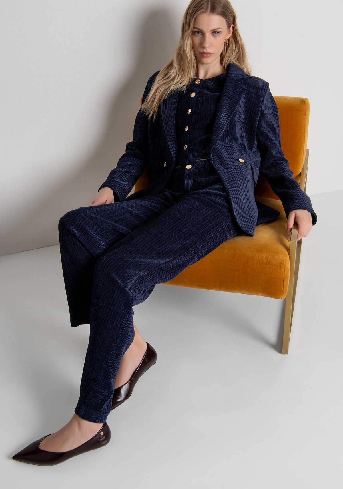 Pant straight line made in corduroy Fracomina FR26WV2016W59601-117