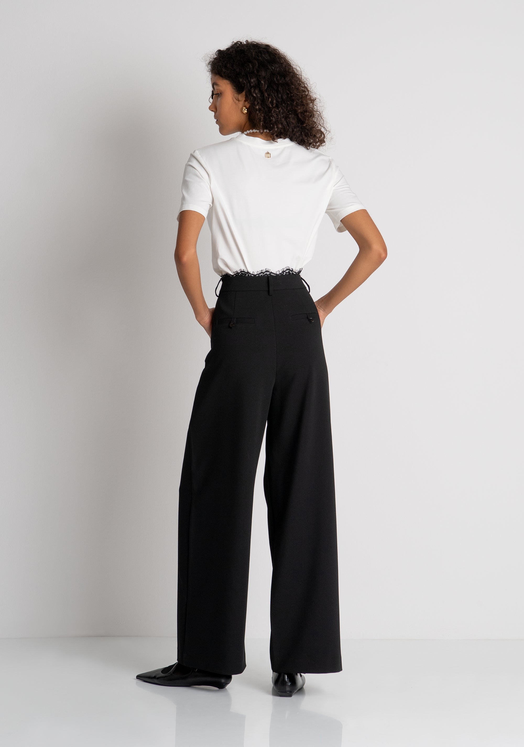 Carrot pant with lace details Fracomina FR26WV3005W84901-053-3