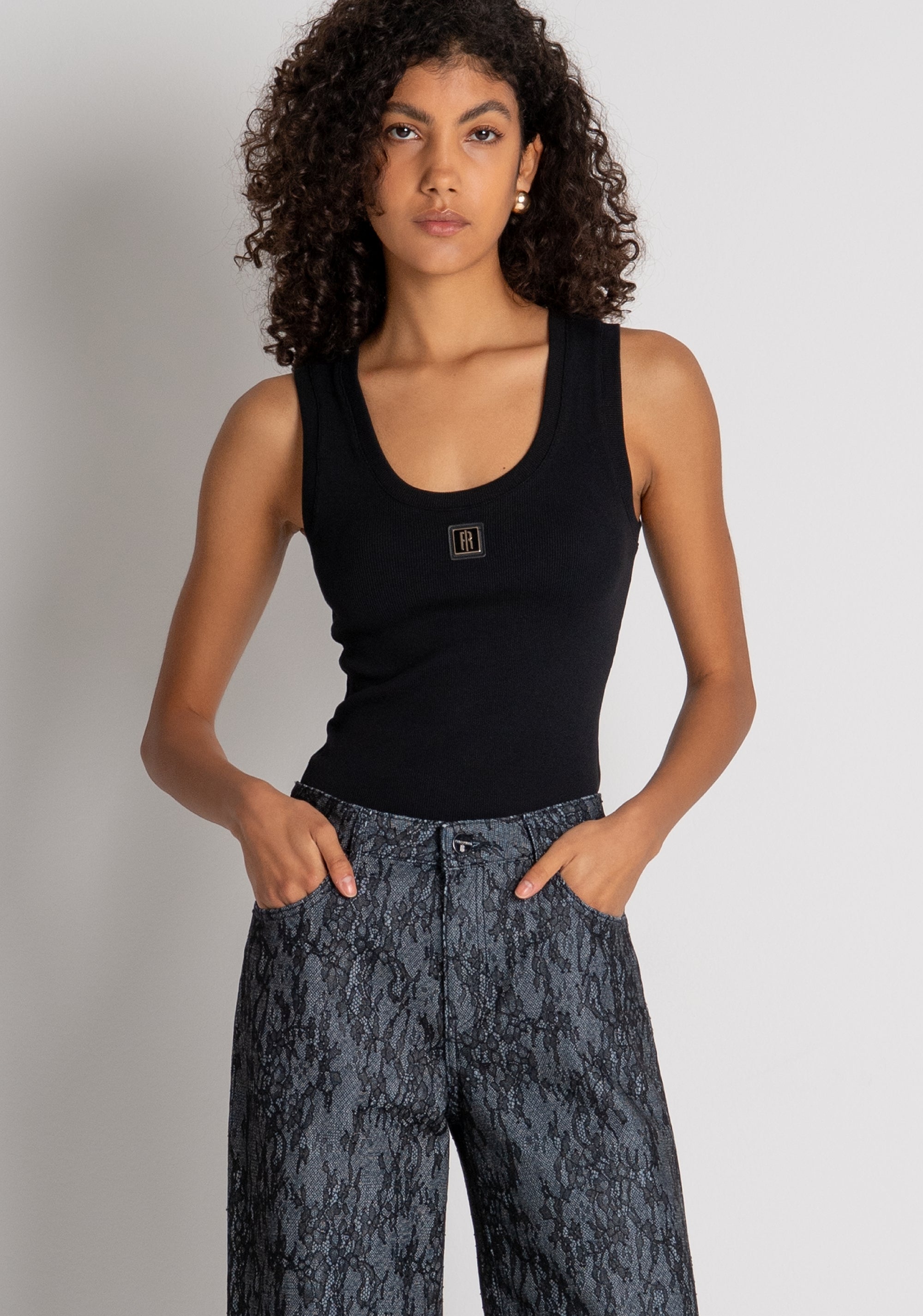 Jeans flare made in denim with lace Fracomina FR26WV3015D419G1-L23-2