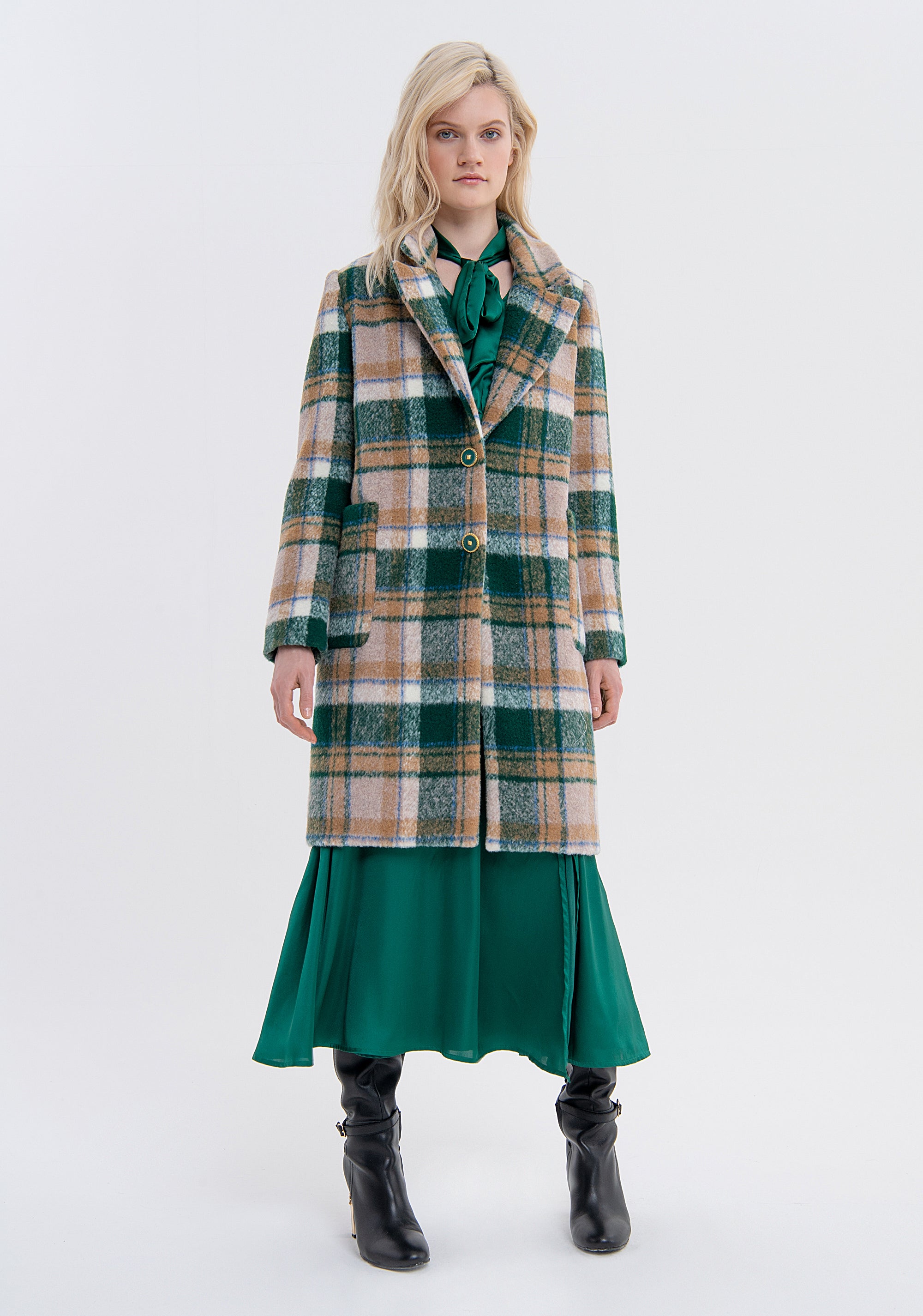 Quadri Donna Outfit Cappotto Quadri Outfit Cappotto Verde Coat