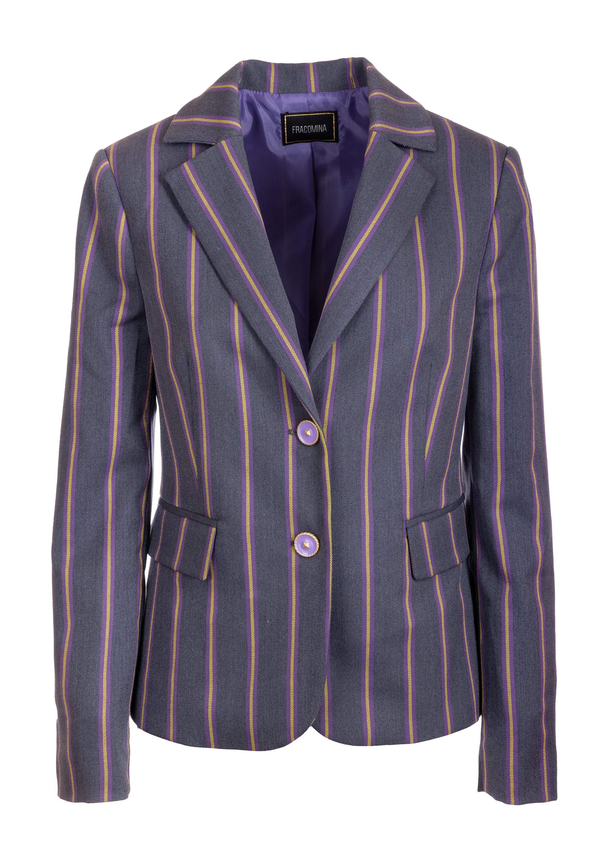 Pinstriped blazer jacket slim fit single breasted Fracomina FS23WJ2012W661N8-R89-1_64b66b83-7d3e-467f-9472-5426953ec6cd