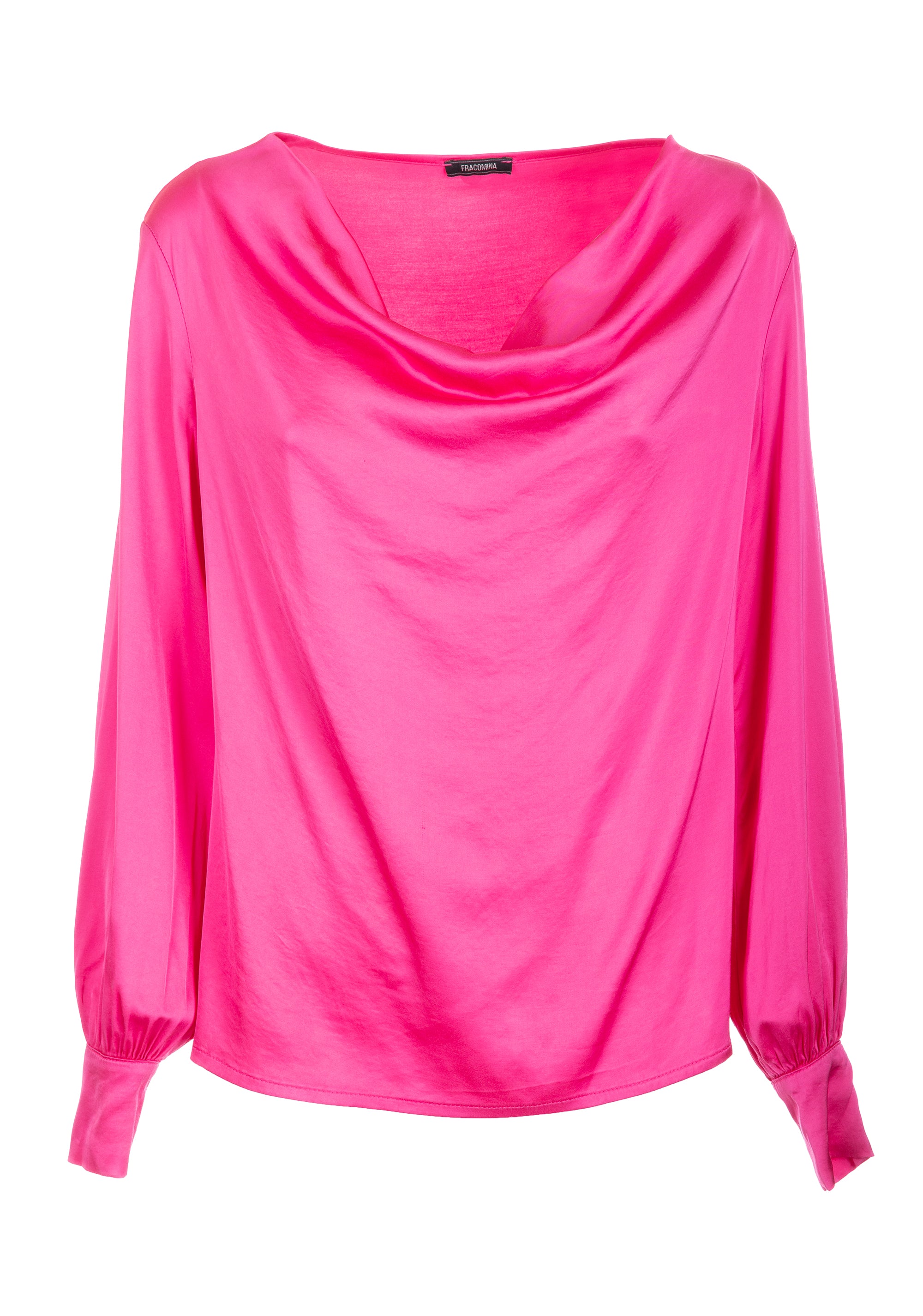 Blouse wide fit made in satin Fracomina FS23WT1009W65801-148-1_0b16bde8-6125-4317-ae8a-9492a72f004c