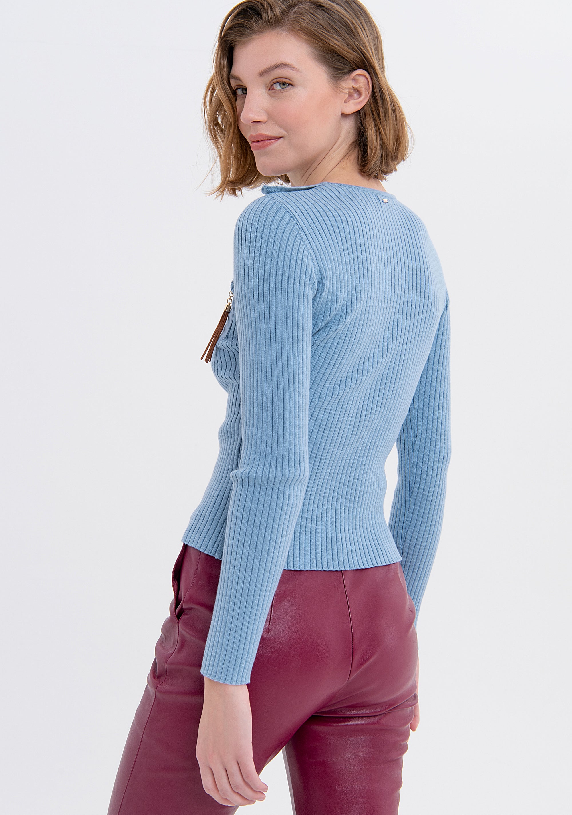 Knitwear slim fit with ribs Fracomina FS23WT7011K50401-252-3