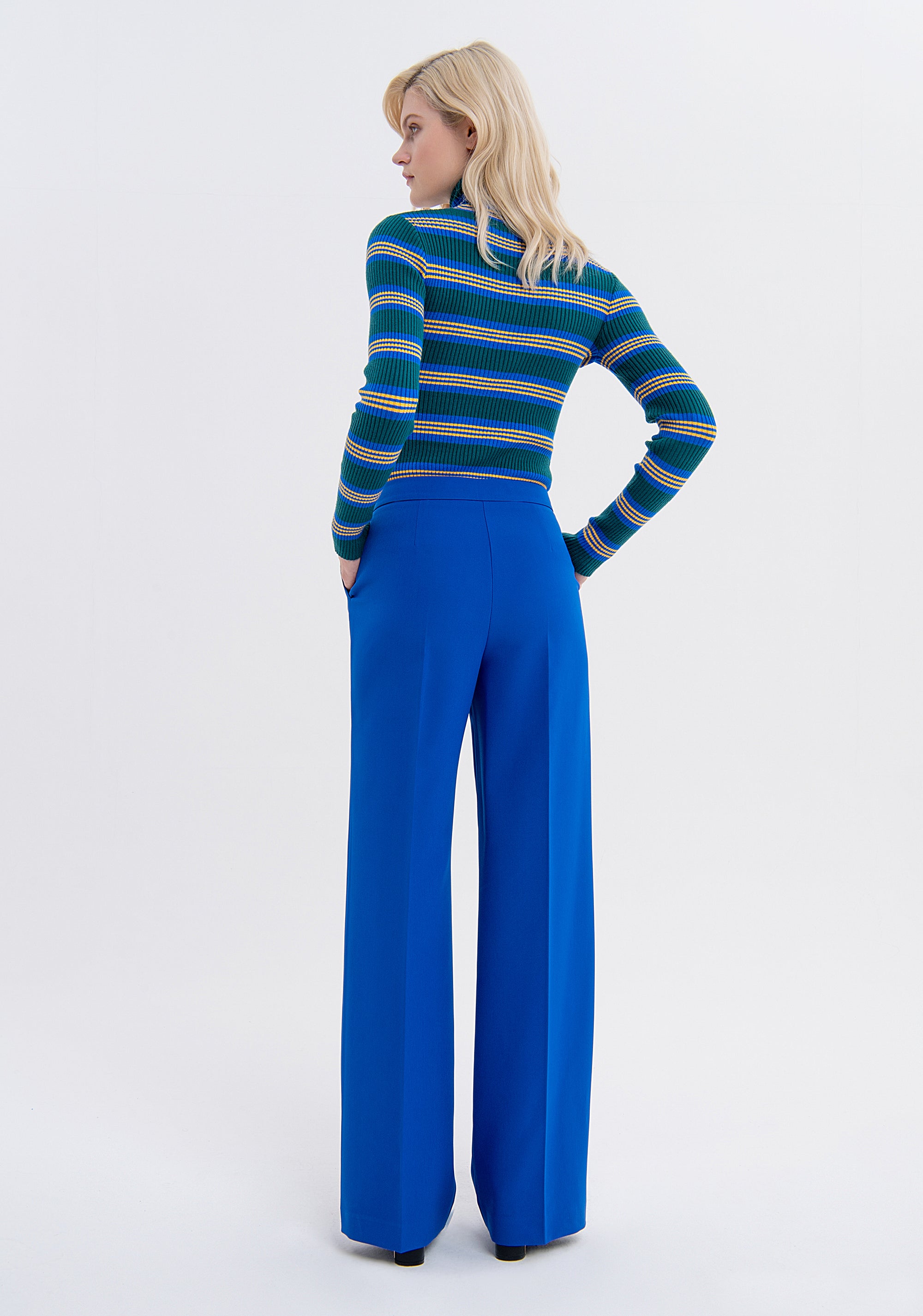 Palazzo pant wide fit made in technical fabric Fracomina FS23WV3003W42901-064-3
