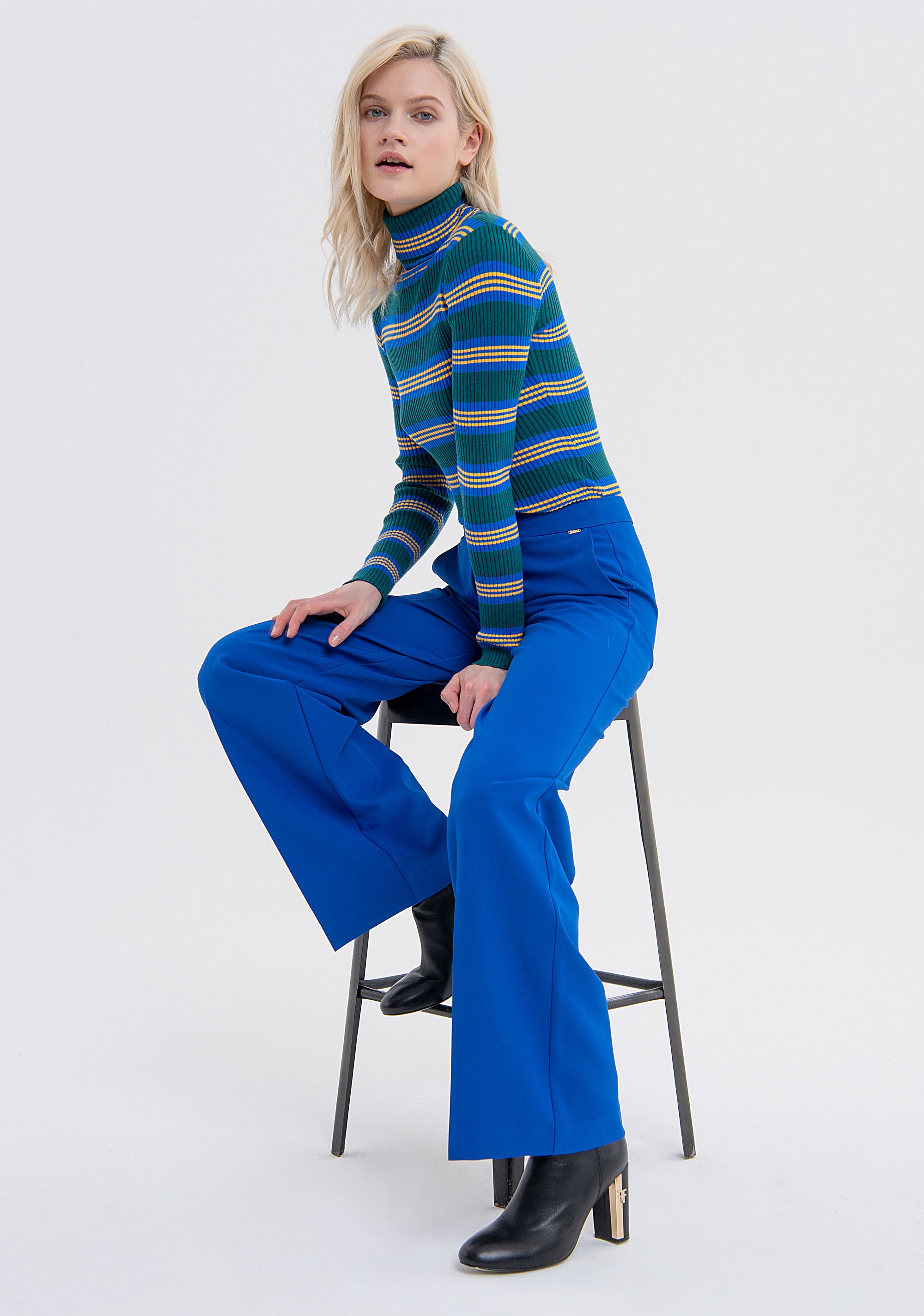 Palazzo pant wide fit made in technical fabric Fracomina FS23WV3003W42901-064-4