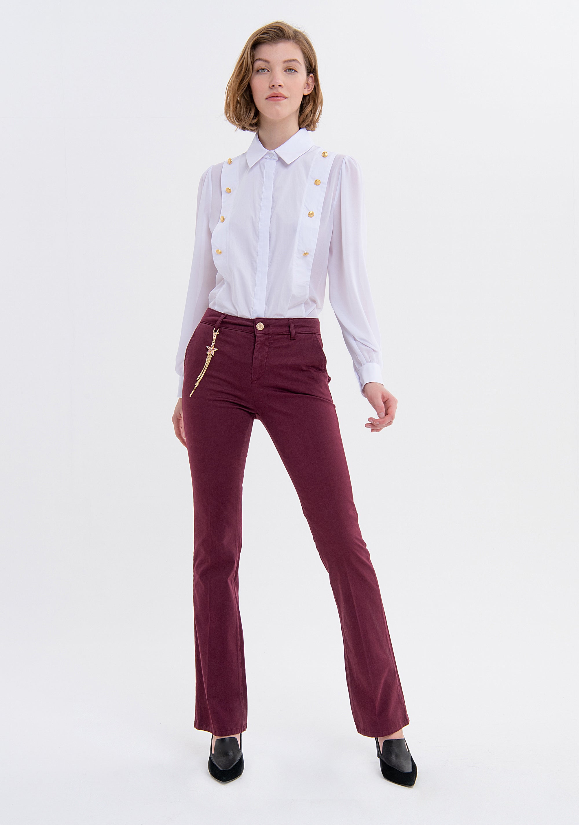 Pant bootcut made in gabardine Fracomina FS23WVA003W47201-087-1_08ad7c57-1ec7-4dfe-94d3-64e5e4e74402