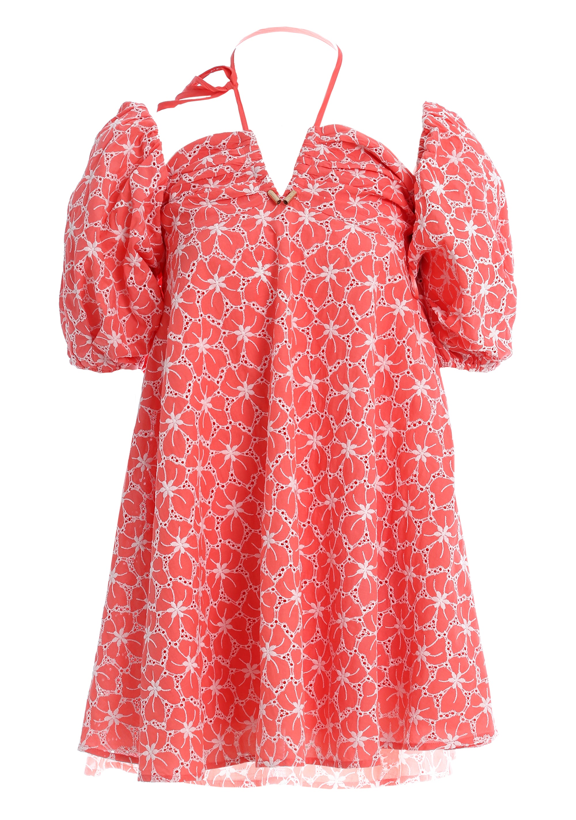Mini dress wide fit with flowery pattern Fracomina FS24SD1009W40401-107-1_923b93c9-b7ea-4746-bbd0-d8a9eb3eb81e