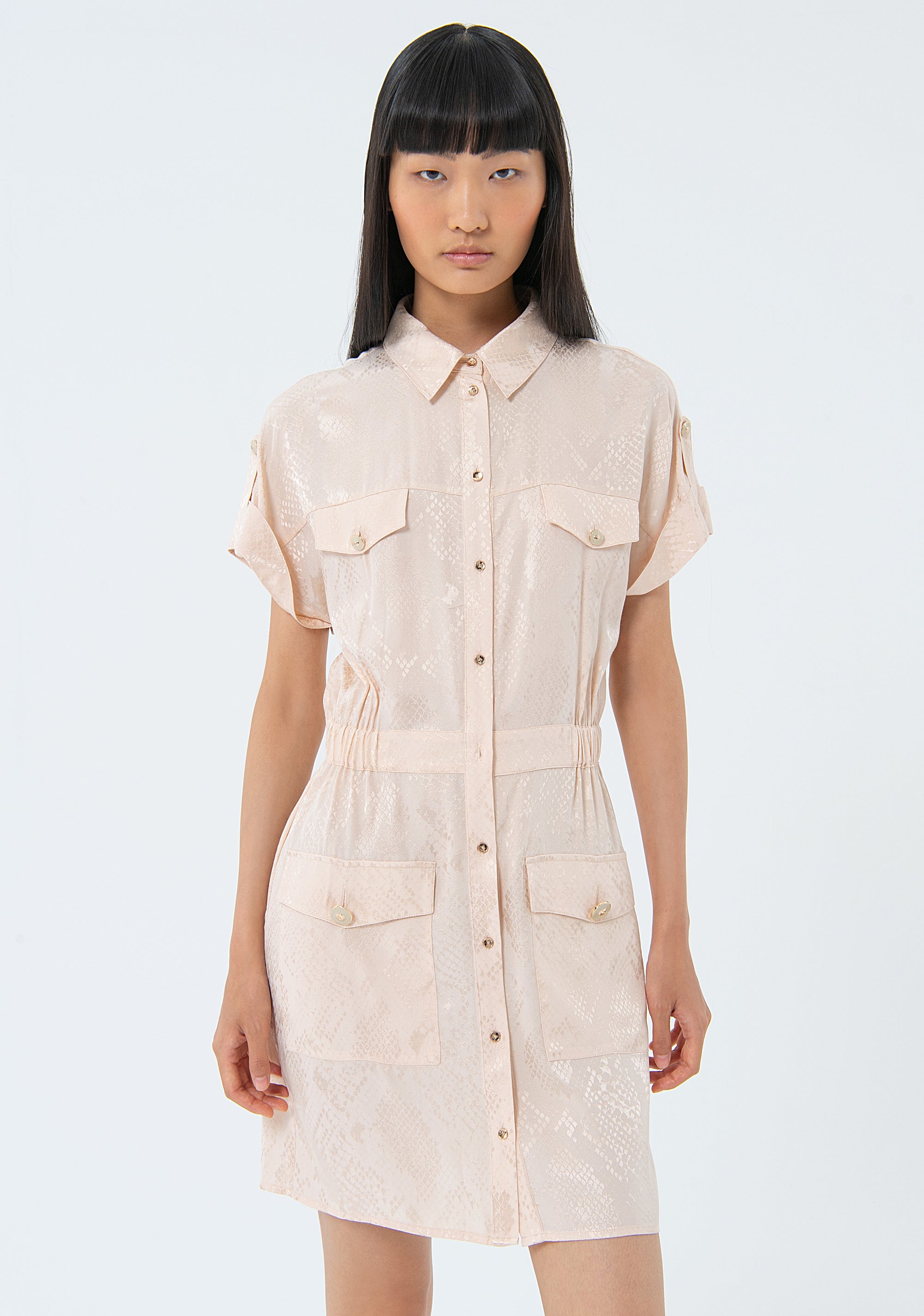 Mini chemisier dress regular fit with animalier pattern Fracomina FS24SD1023W451F8-050-1