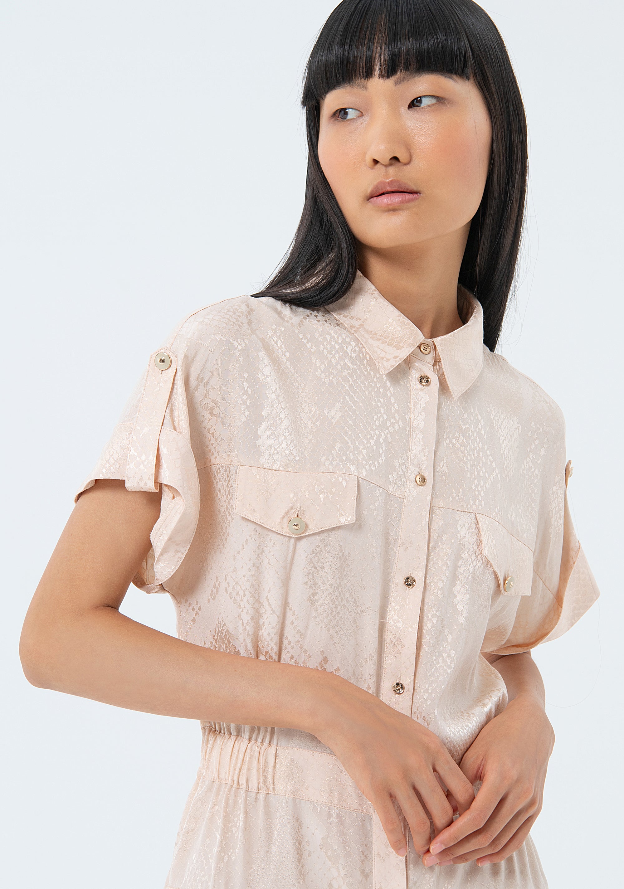 Mini chemisier dress regular fit with animalier pattern Fracomina FS24SD1023W451F8-050-3