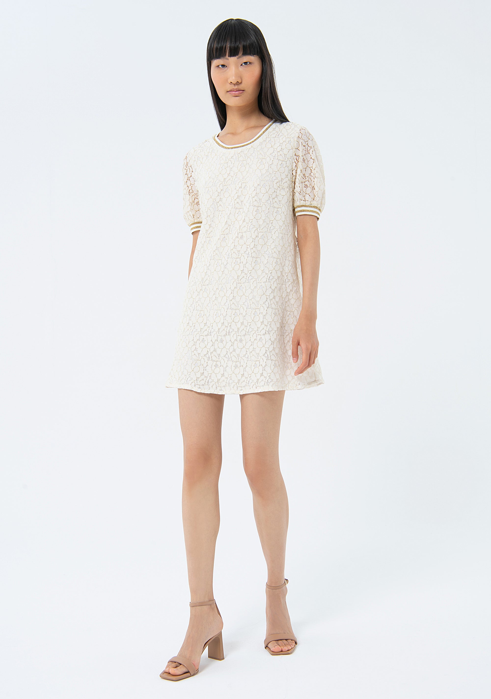 Mini straight dress made in lace Fracomina FS24SD1025W698Q7-278-2