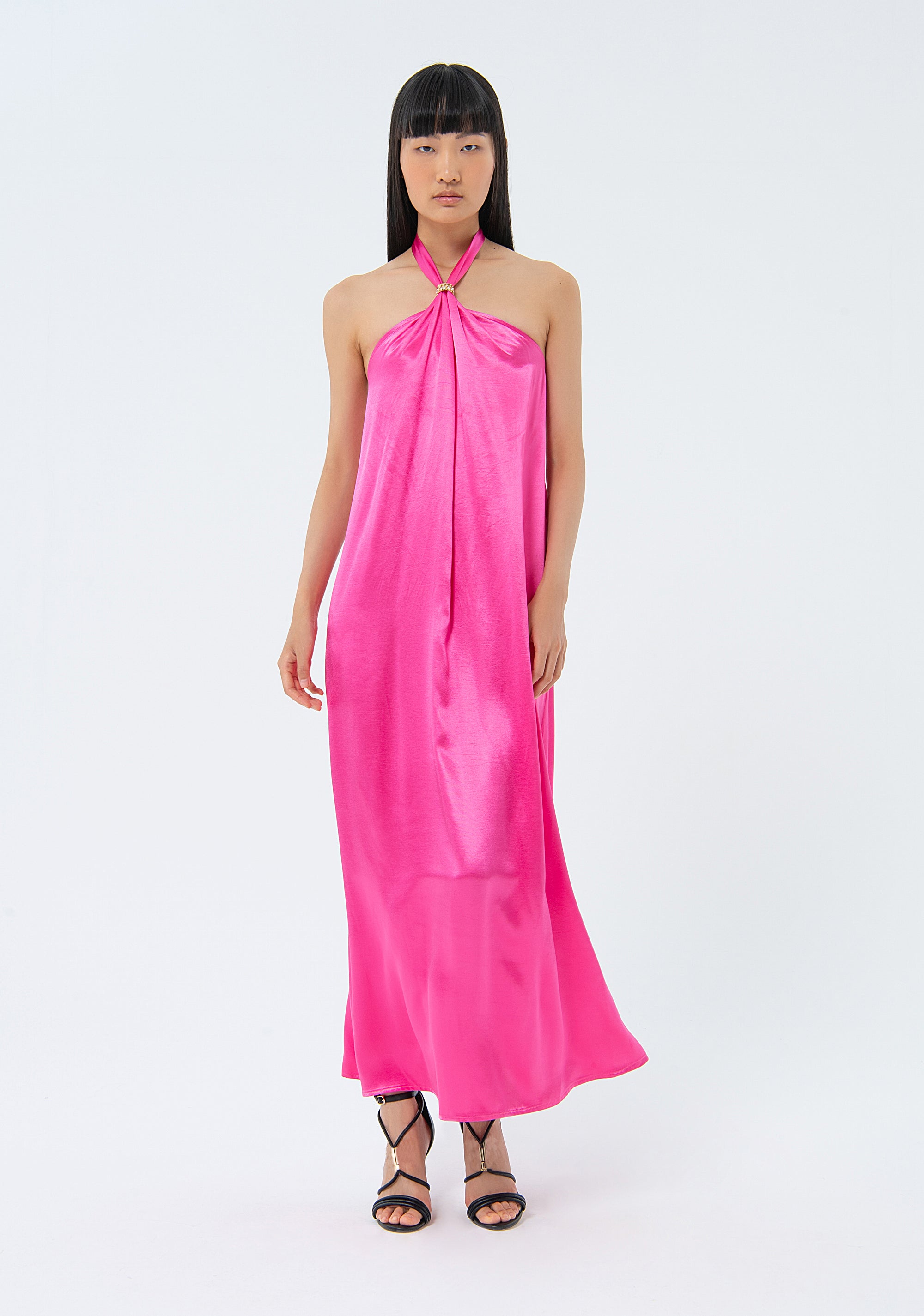 Dress straight fit middle length made in satin Fracomina FS24SD2005W45101-148-1_4688d858-fc63-4617-bd42-4f262e7c0a89