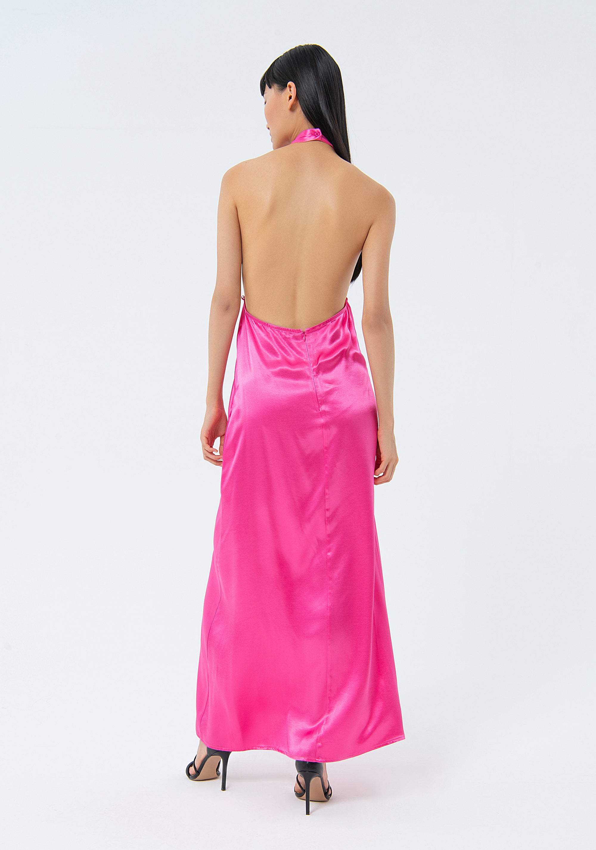 Dress straight fit middle length made in satin Fracomina FS24SD2005W45101-148-3_05a2c247-c28c-40f0-bfd6-8b27186cf68b