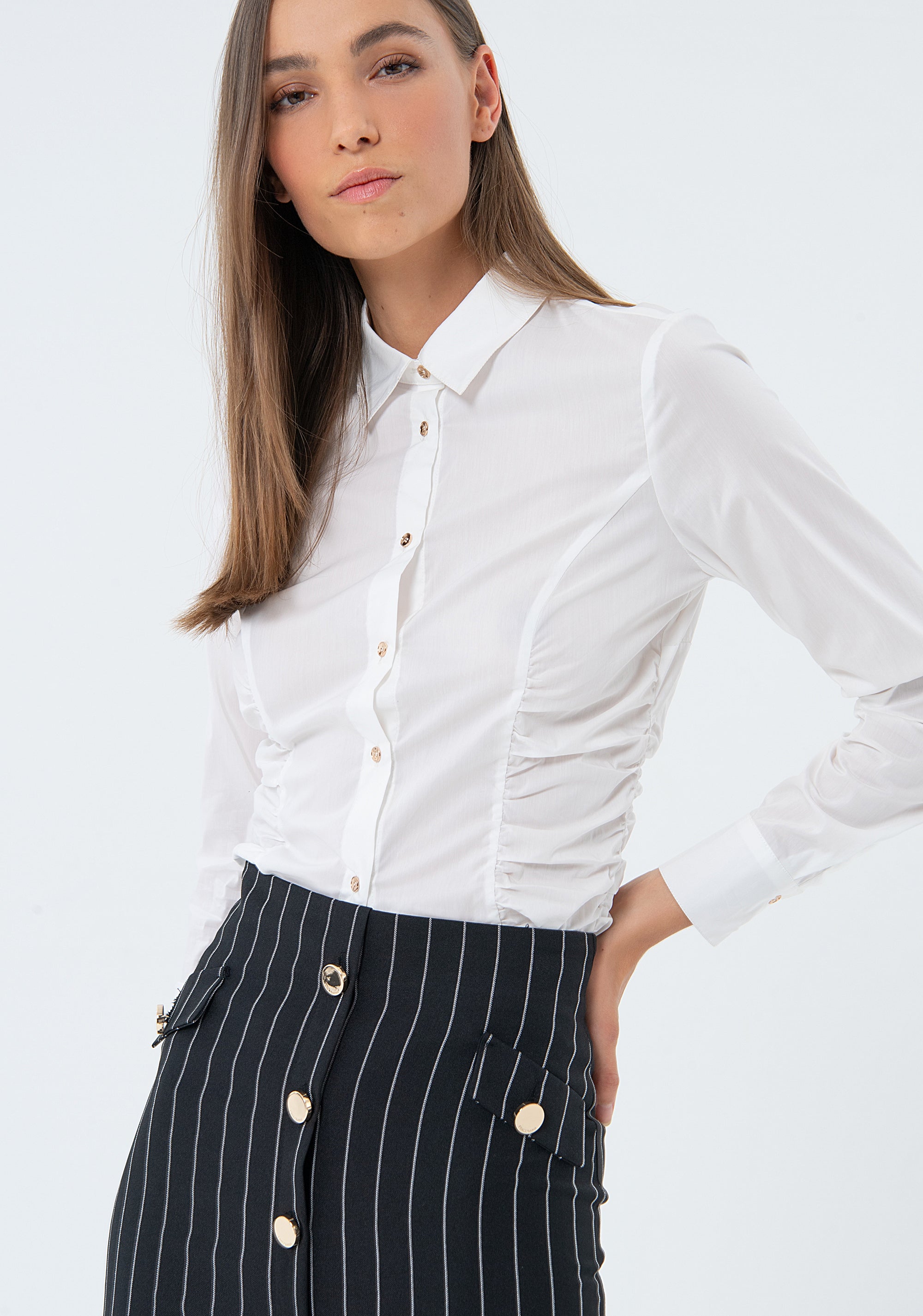 Pinstriped Mini skirt slim fit Fracomina FS24SG1006W47901-060-3