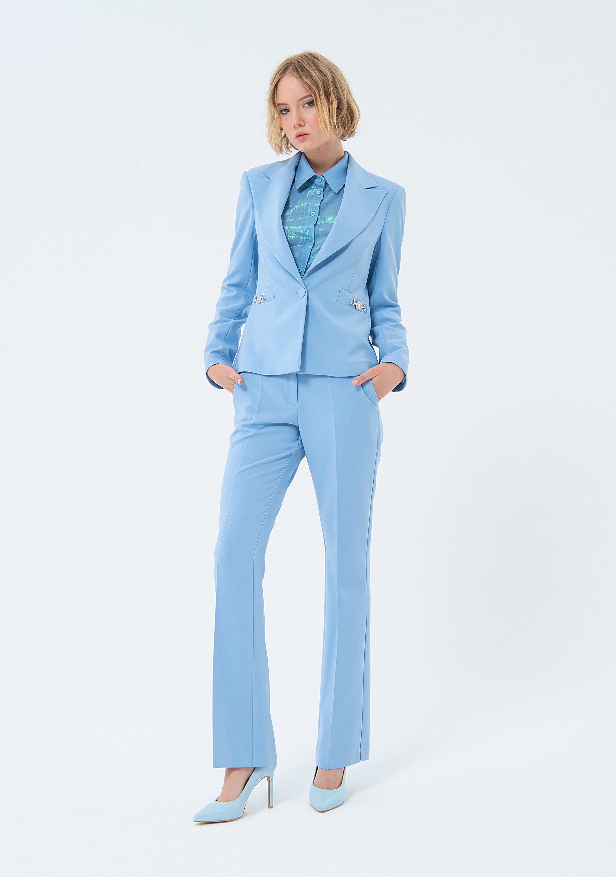 Blazer regular fit double breasted made in technical fabric Fracomina FS24SJ2004W42901-252-1