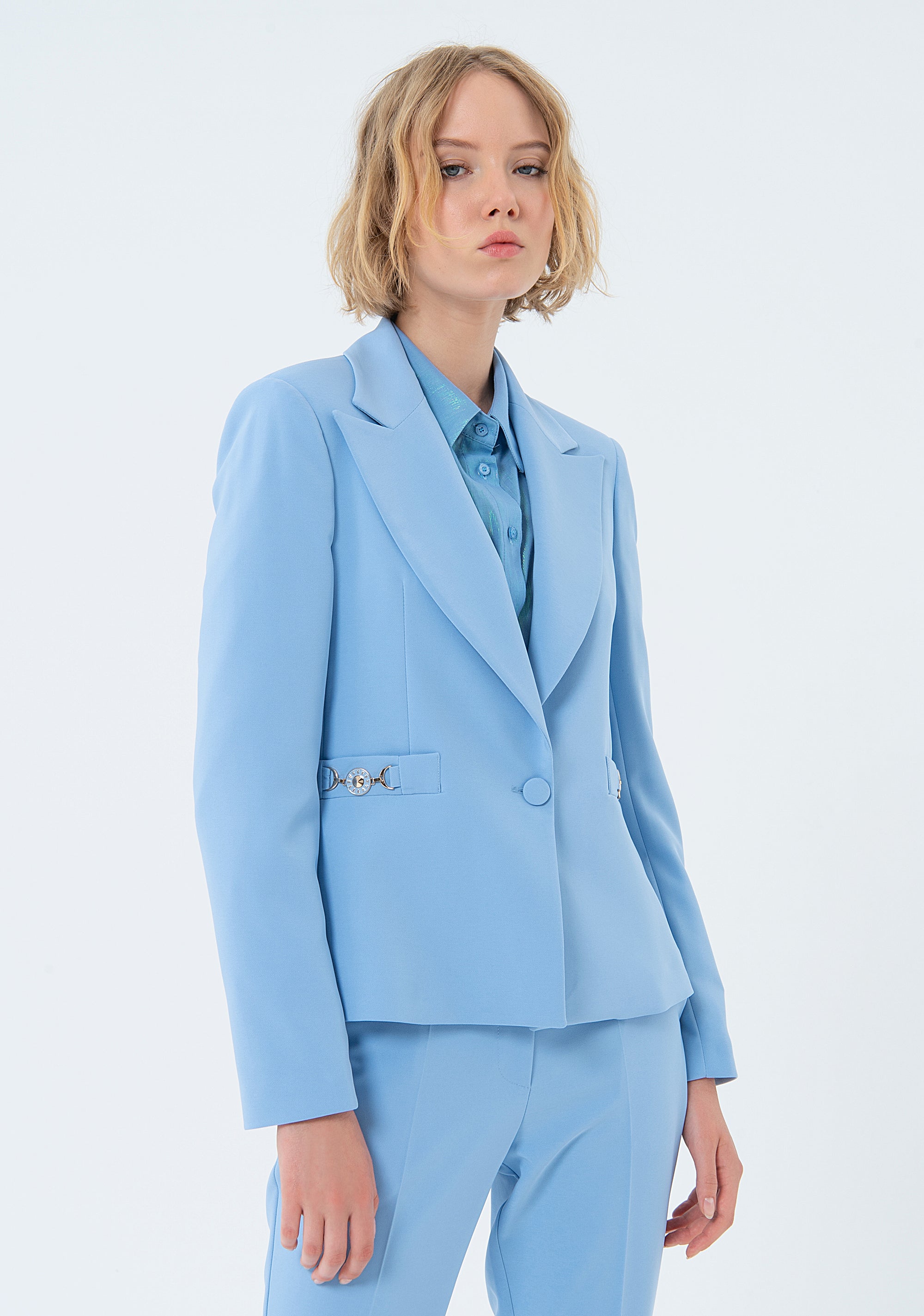 Blazer regular fit double breasted made in technical fabric Fracomina FS24SJ2004W42901-252-2