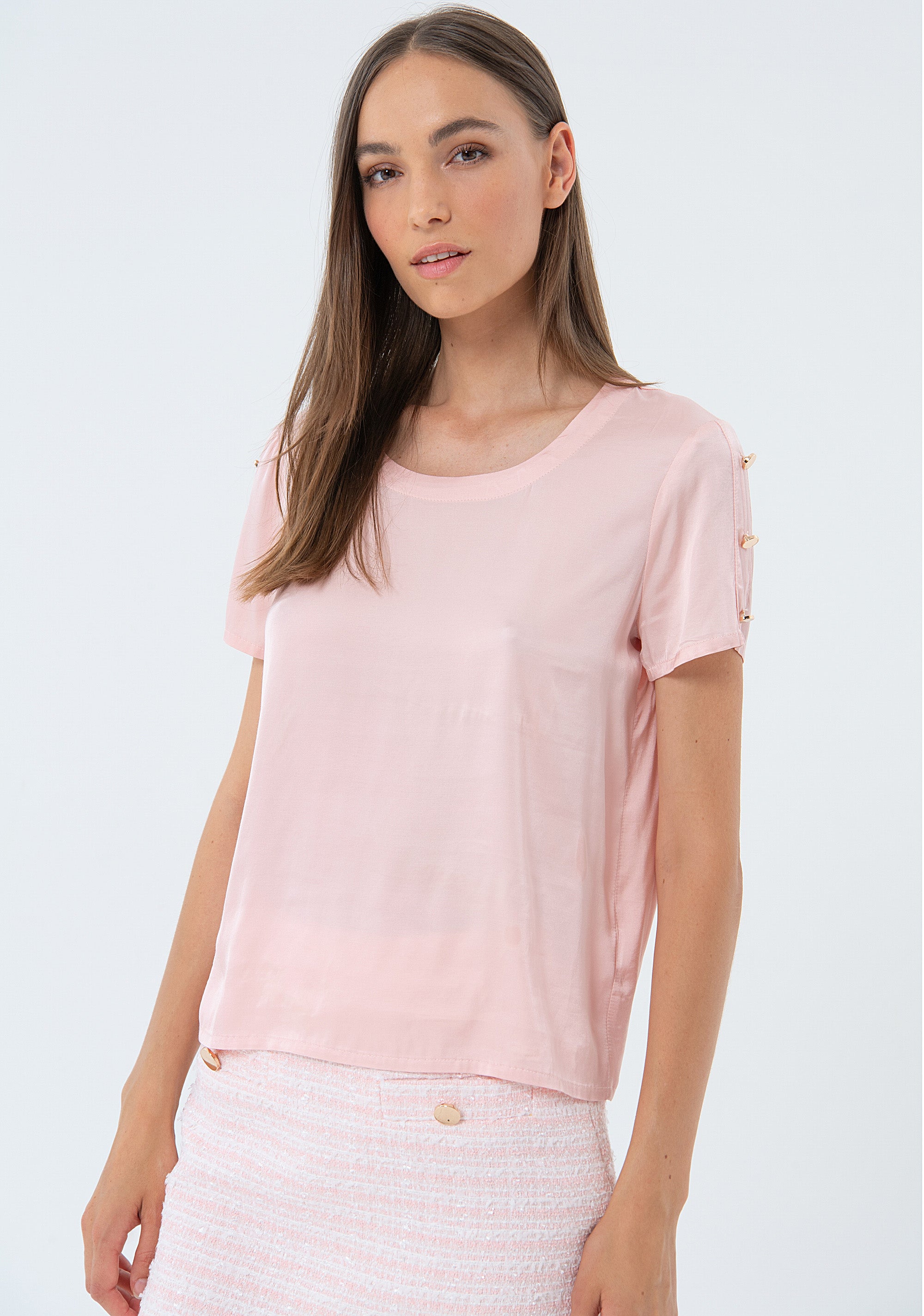 Blouse regular fit with round neck Fracomina FS24ST1006W71301-183-1