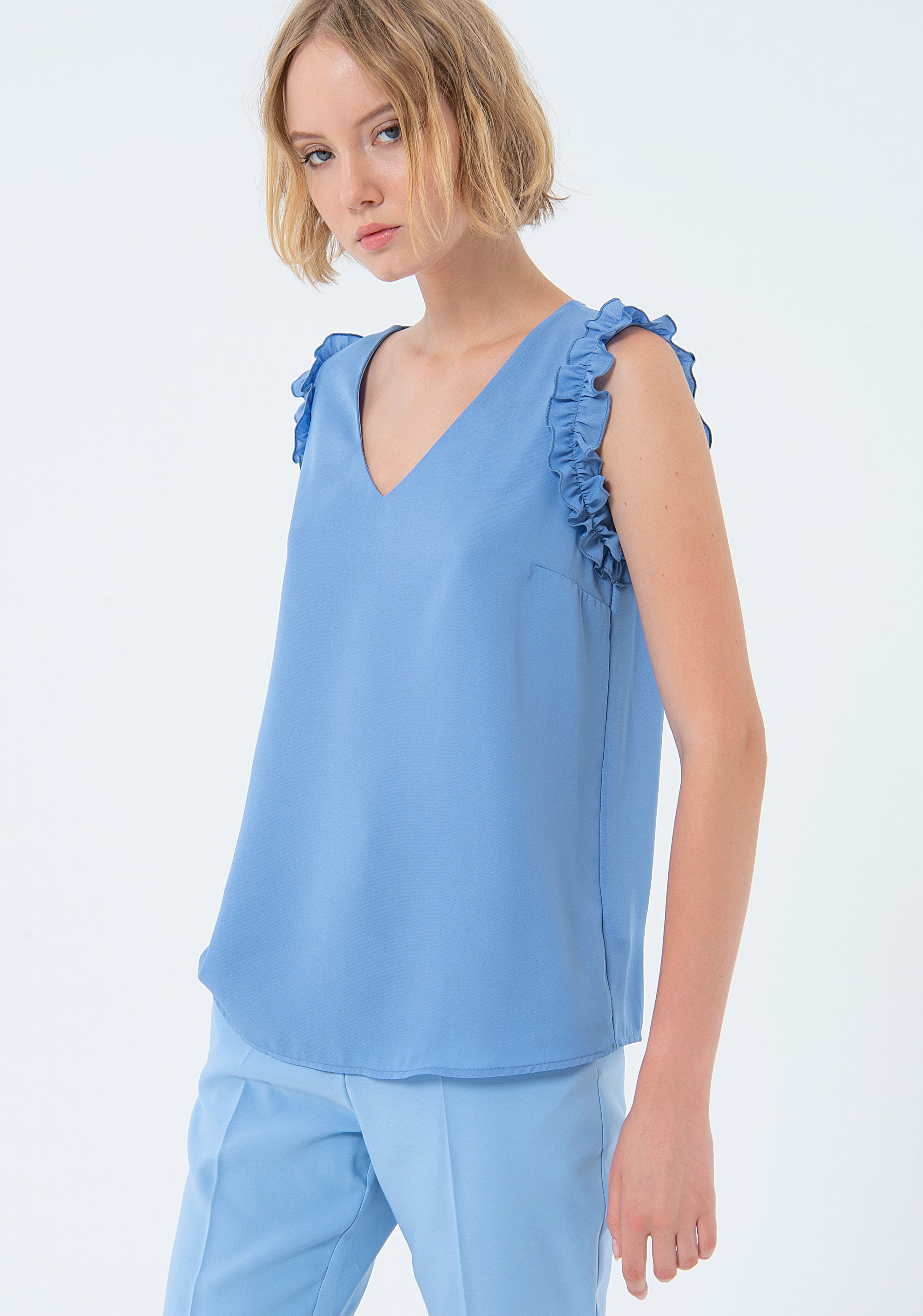 Tank top with V-neck drop Fracomina FS24ST1014W70401-252-1