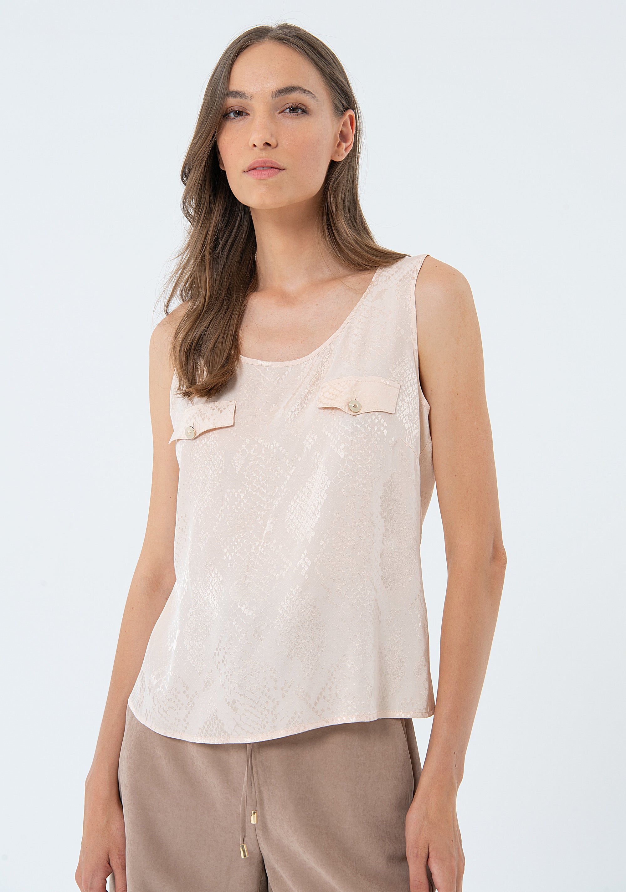 Tank top with animalier pattern Fracomina FS24ST2009W451F8-050-1