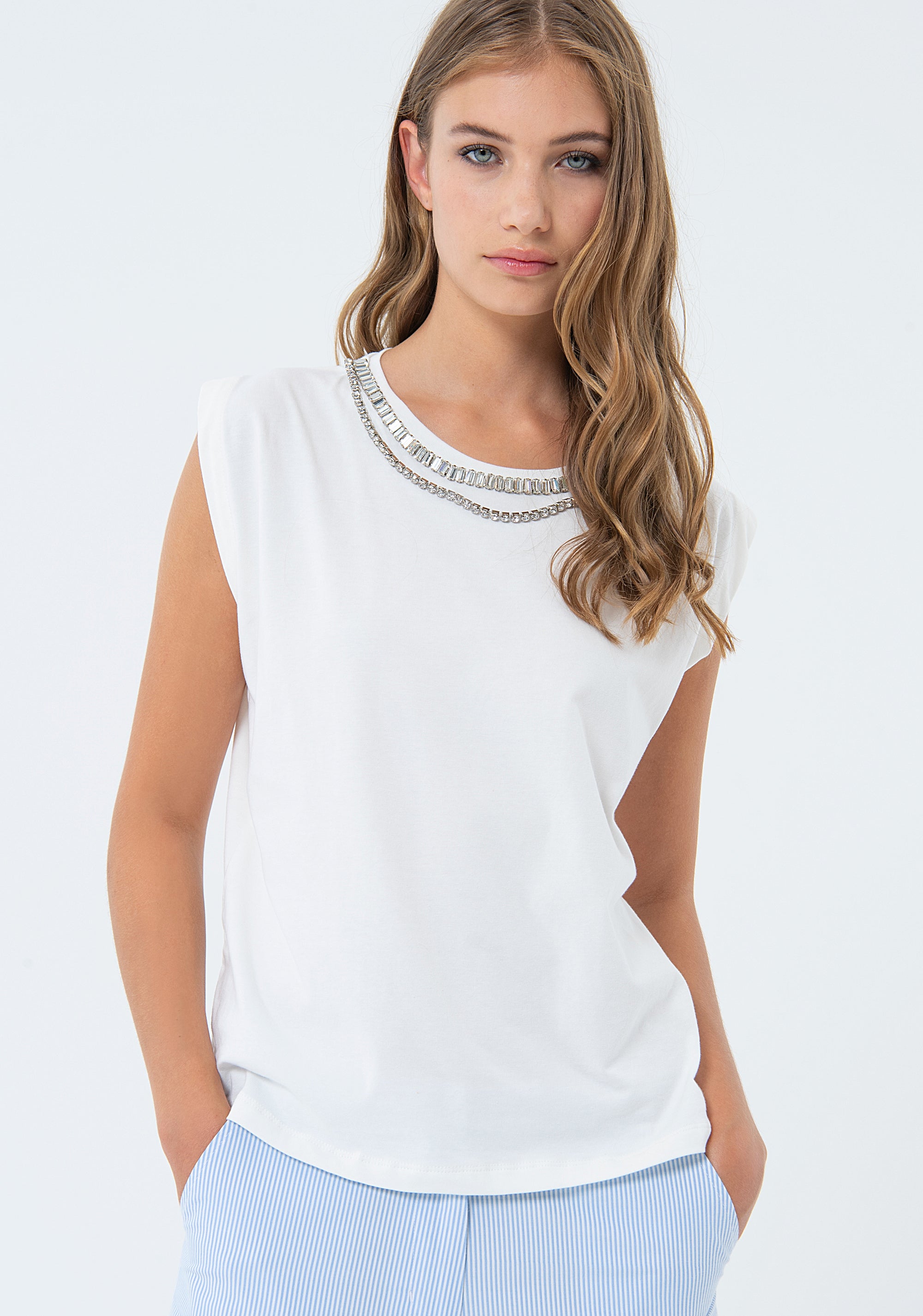 Sleeveless t-shirt made in jersey Fracomina FS24ST3009J40108-278-1