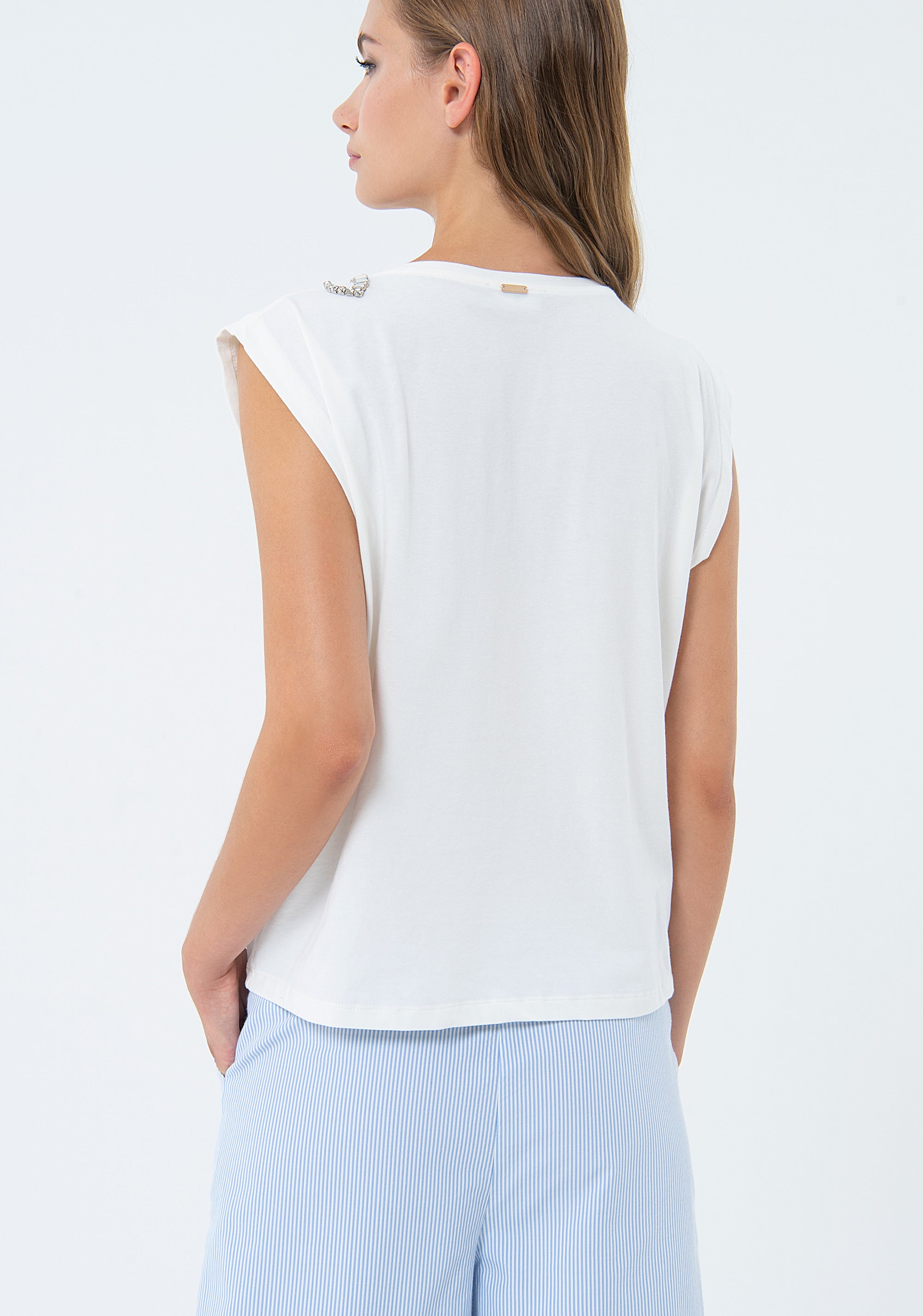 Sleeveless t-shirt made in jersey Fracomina FS24ST3009J40108-278-4_e26e903a-0998-442a-b7d9-dd96167cafbf