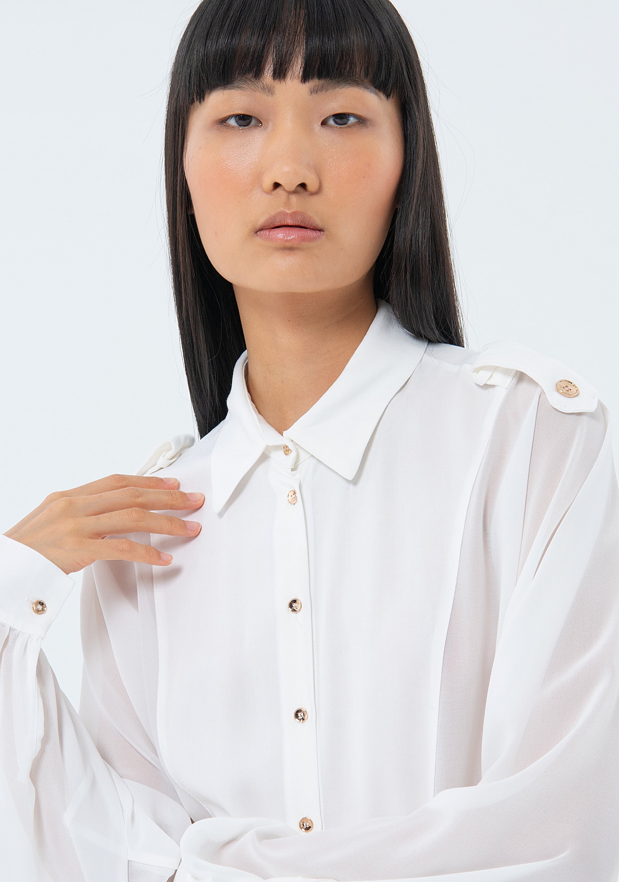 Shirt regular fit with transparent details Fracomina FS24ST6002W56601-472-3