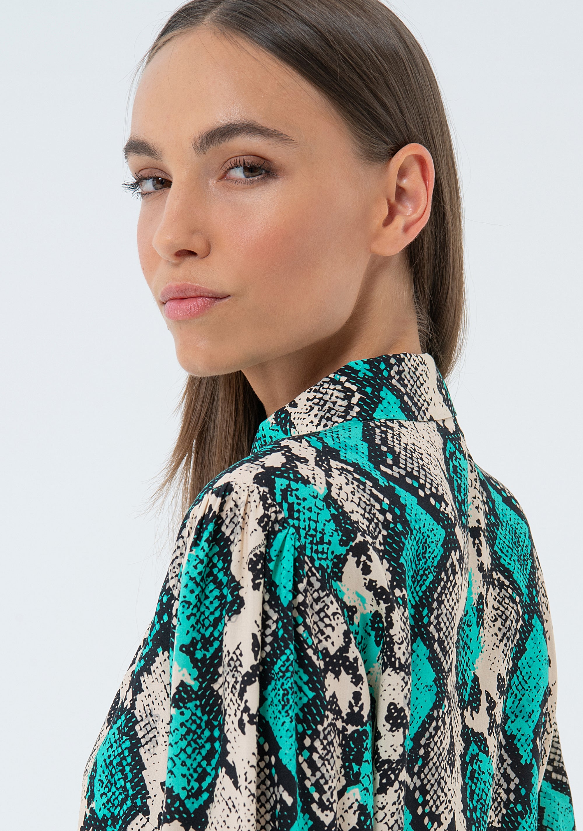 Shirt regular fit with animalier pattern Fracomina FS24ST6005W620N4-S58-2