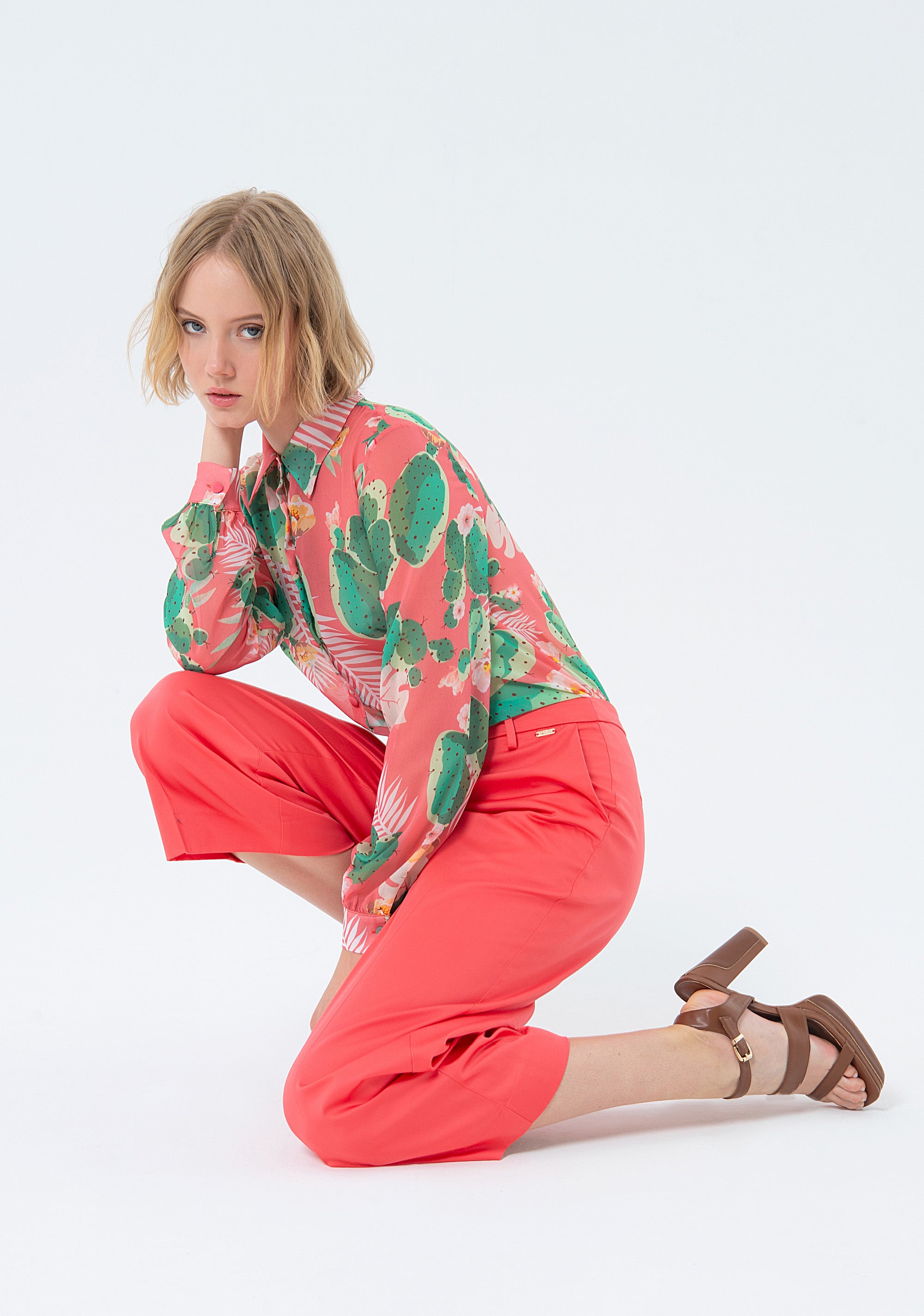 Culotte pant cropped made in cotton Fracomina FS24SV9002W47201-107-3_22602681-3b2e-4b16-80f3-30df9d107918