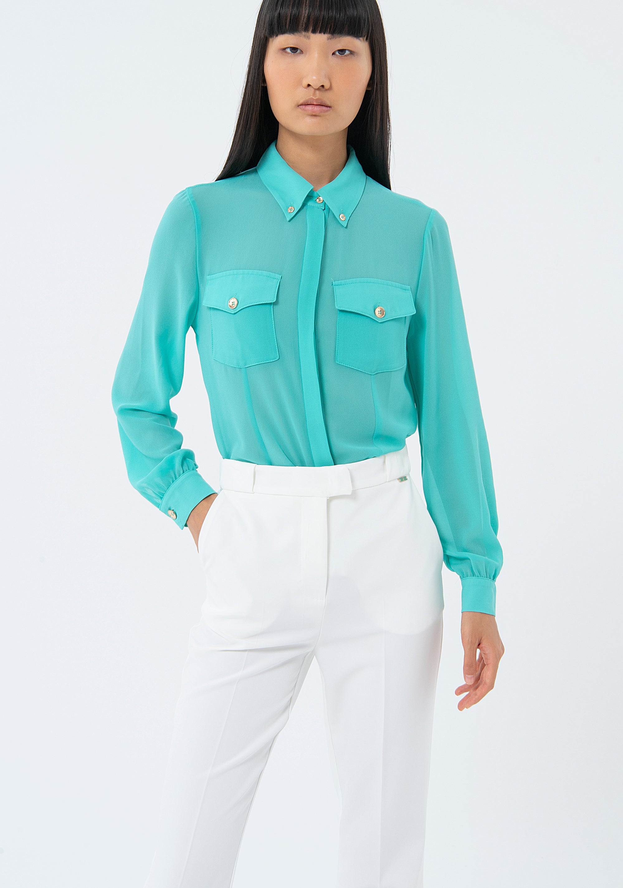 Bootcut pant made in technical fabric Fracomina FS24SVA001W42901-278-2