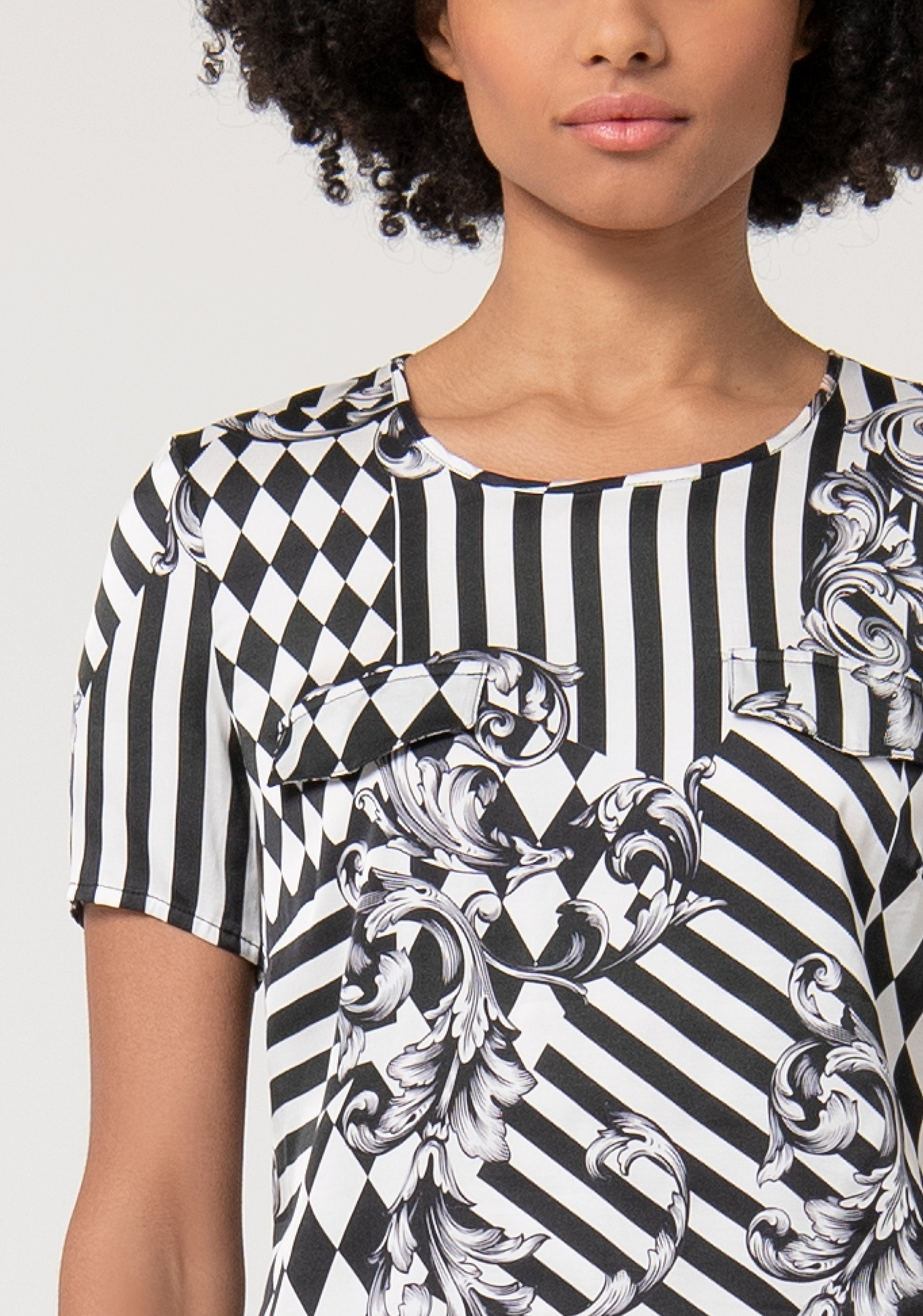 Top regular fit with geometric pattern and flowers Fracomina FS24WT1001W713O9-060-2