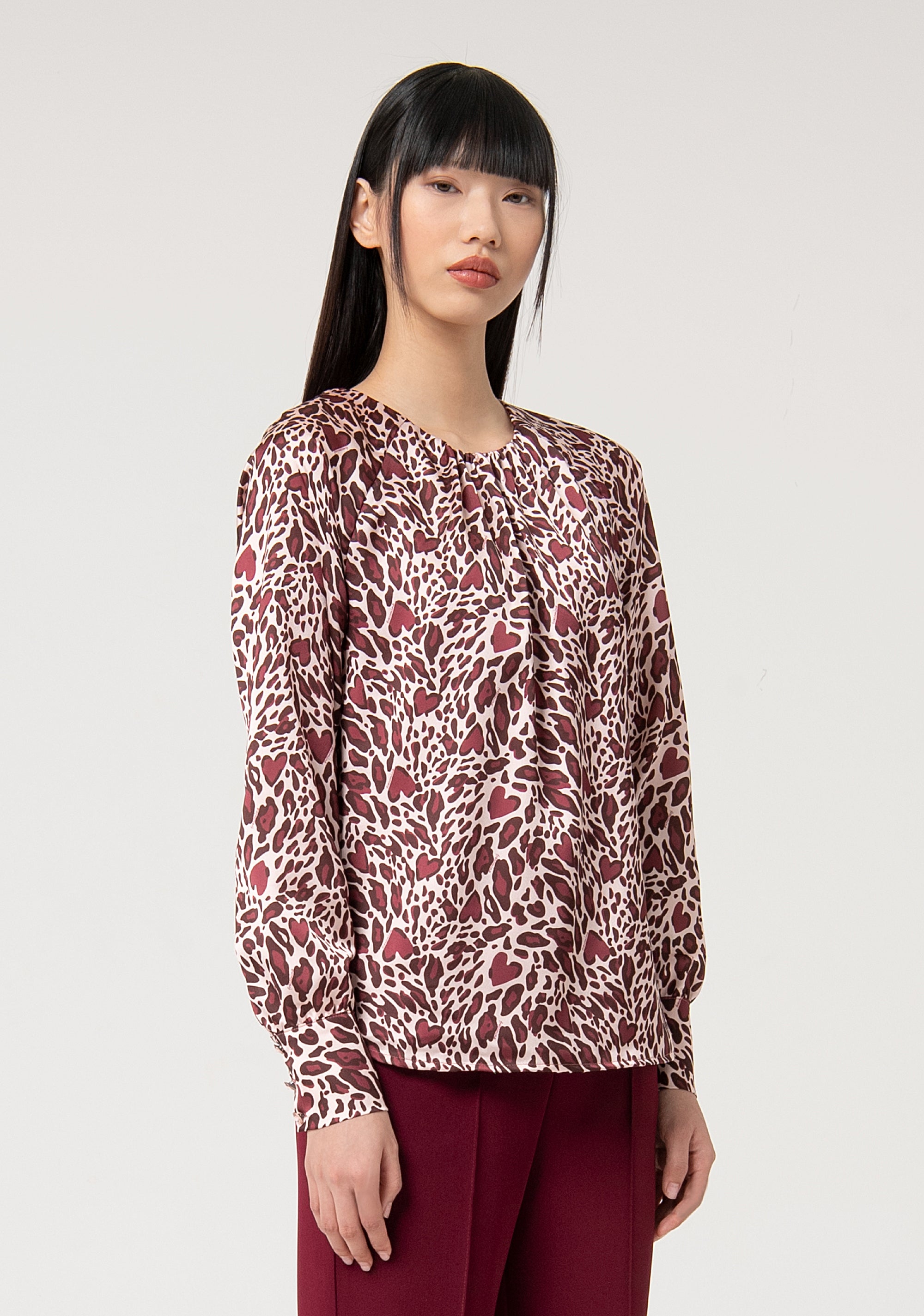 Blouse regular fit with animalier pattern Fracomina FS24WT1007W470L7-087-3