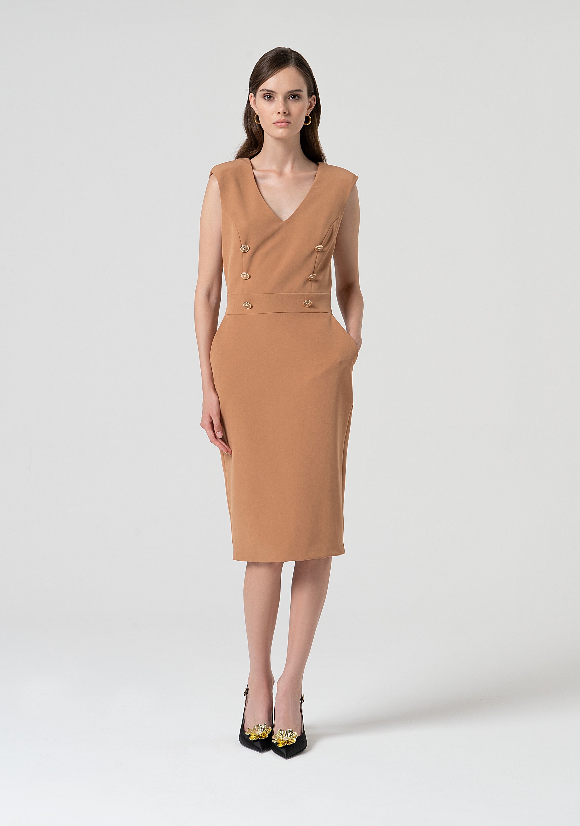 Sheath dress slim fit middle length Fracomina FS25SD1005W42901-E11-1