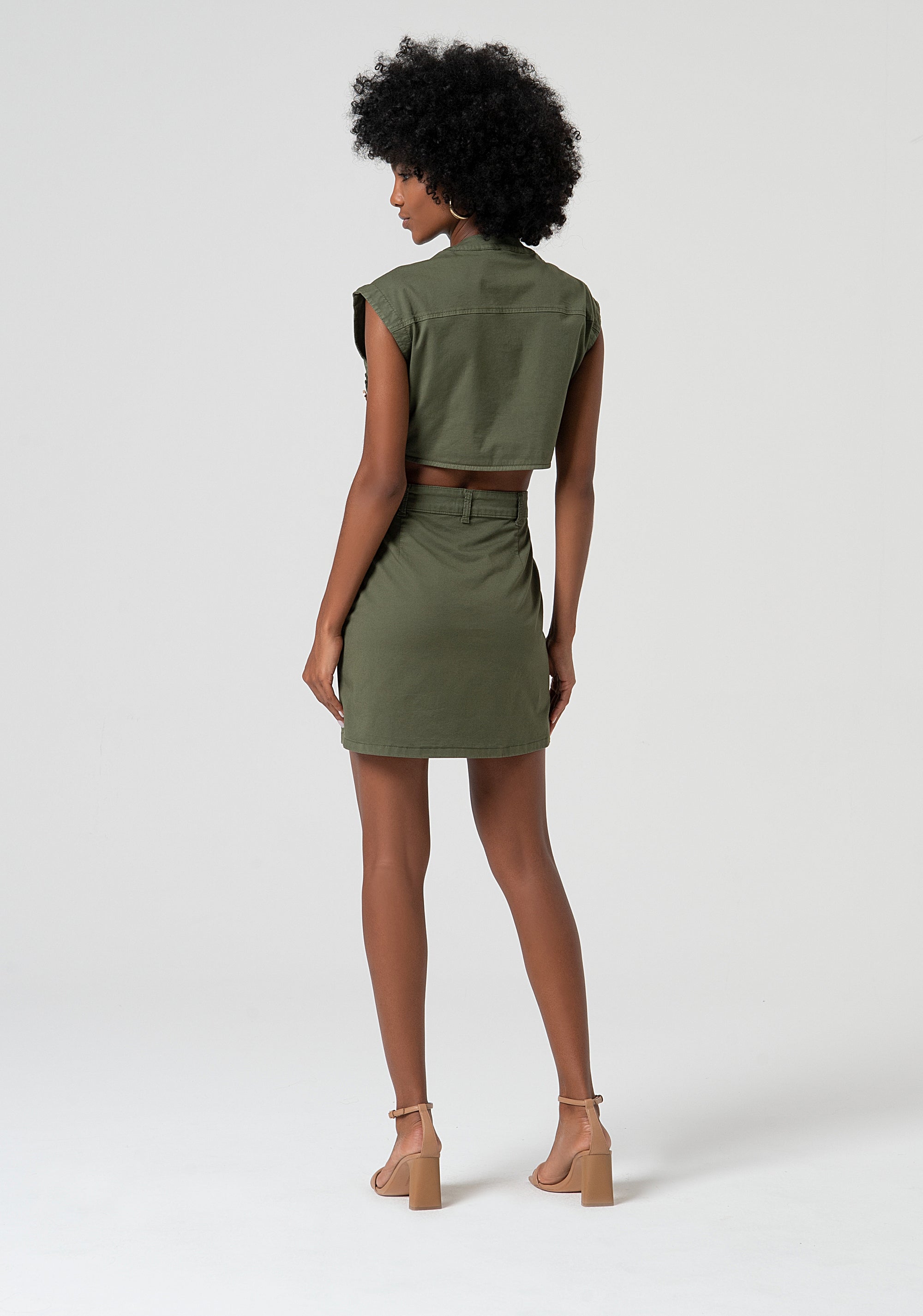 Mini chemisier dress sleeveless and made in cotton Fracomina FS25SD1009W52301-206-4