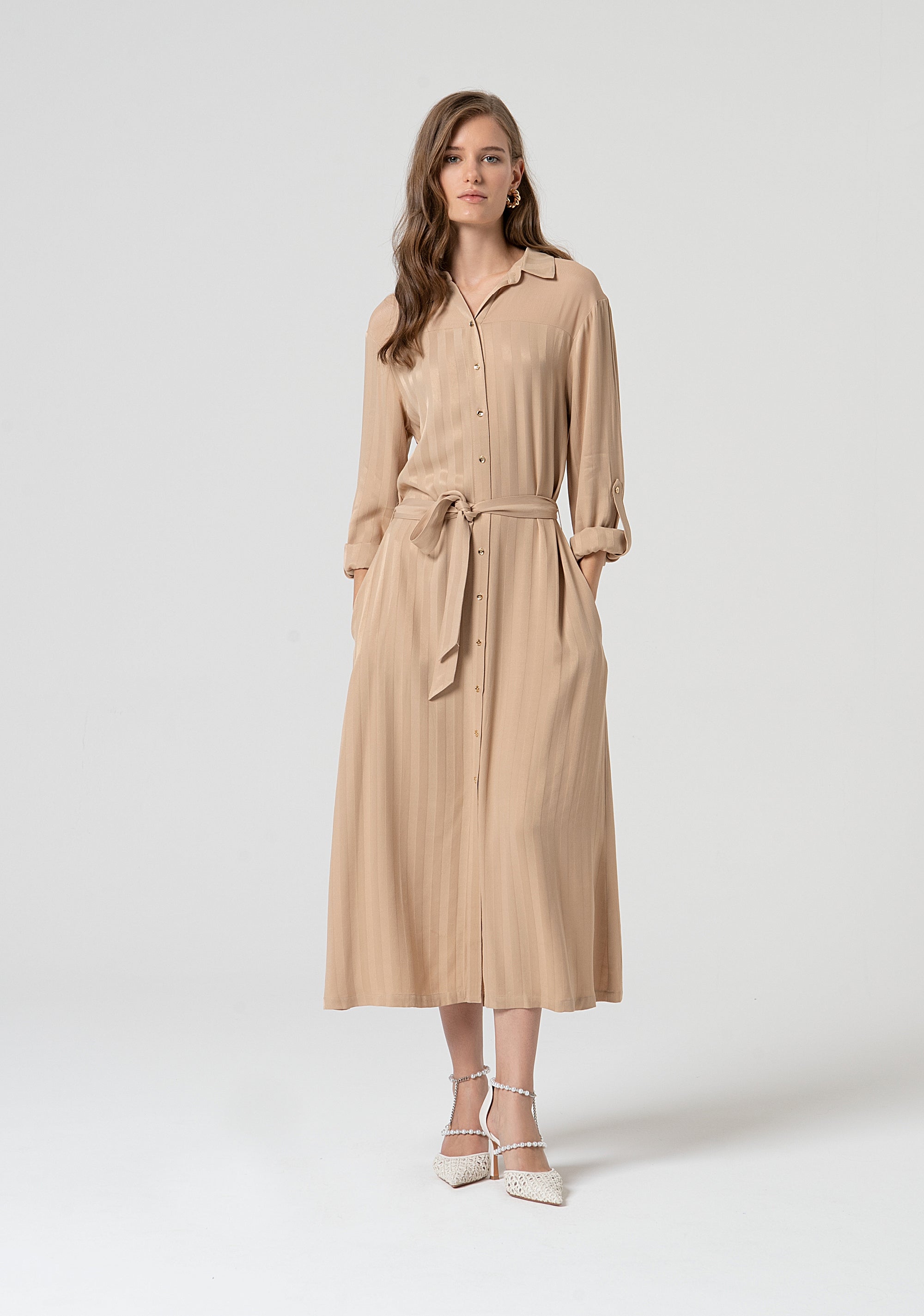 Chemisier dress regular middle length made in viscose Fracomina FS25SD3002W413N8-050-1