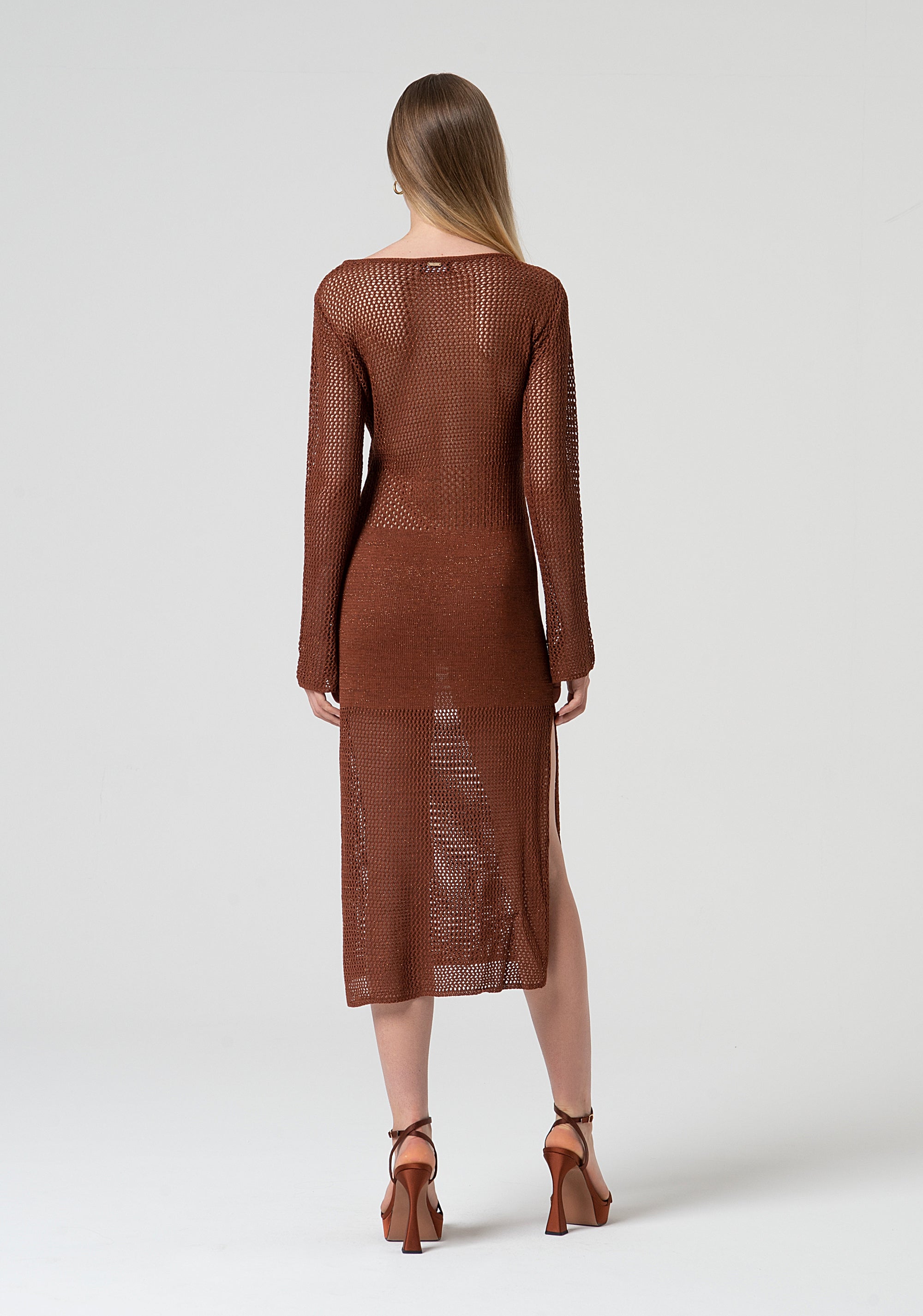 Knitted dress regular fit middle length with lurex Fracomina FS25SD5004K514O7-T28-4