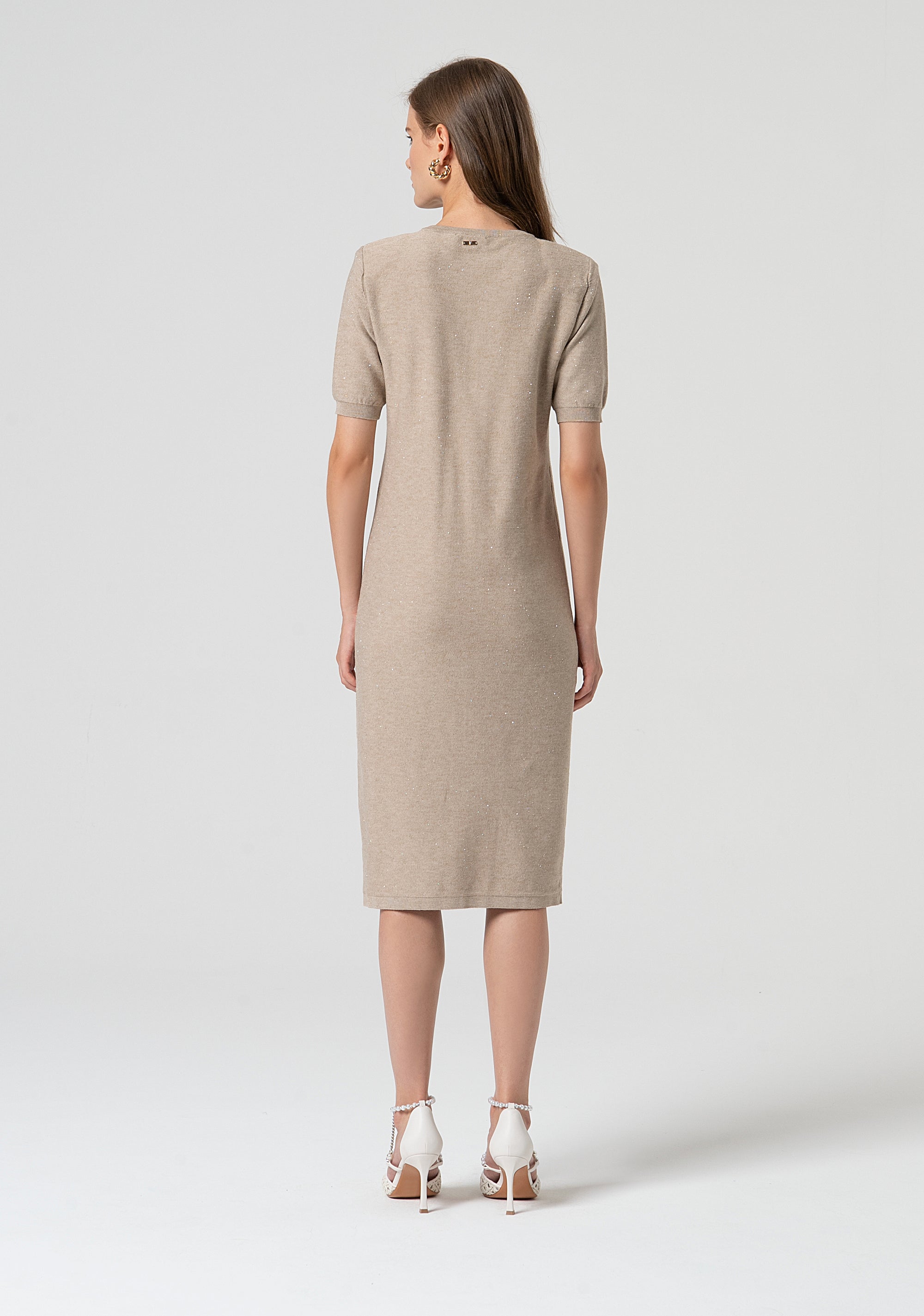 Knitted dress regular fit with front buttons Fracomina FS25SD5005K501J5-050-3